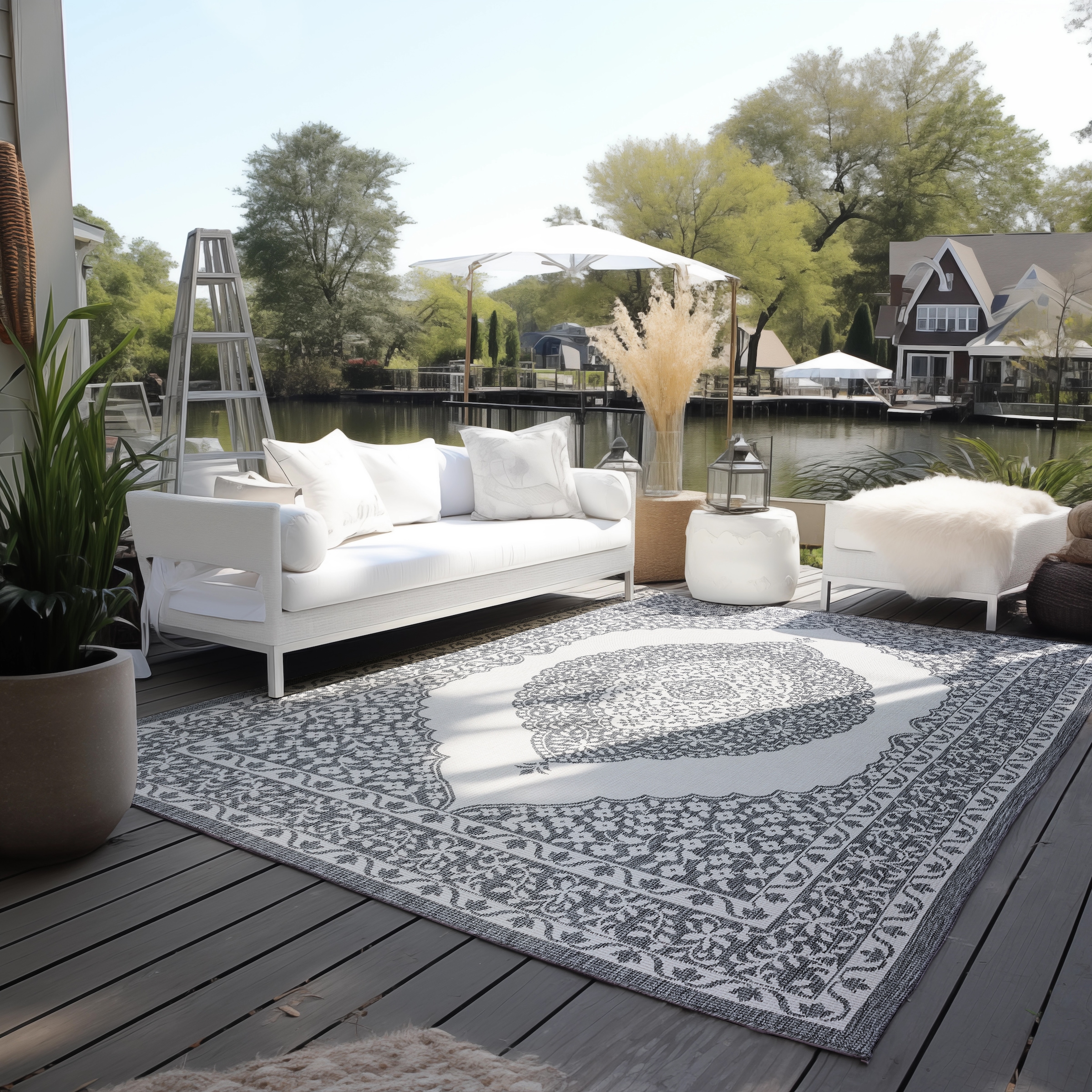 ELLE DECORATION Teppich »Meekly, In- und Outdoor«, rechteckig, Flachgewebe, In-& Outdoor, Modern, Wendeteppich, Balkon, Wohnzimmer