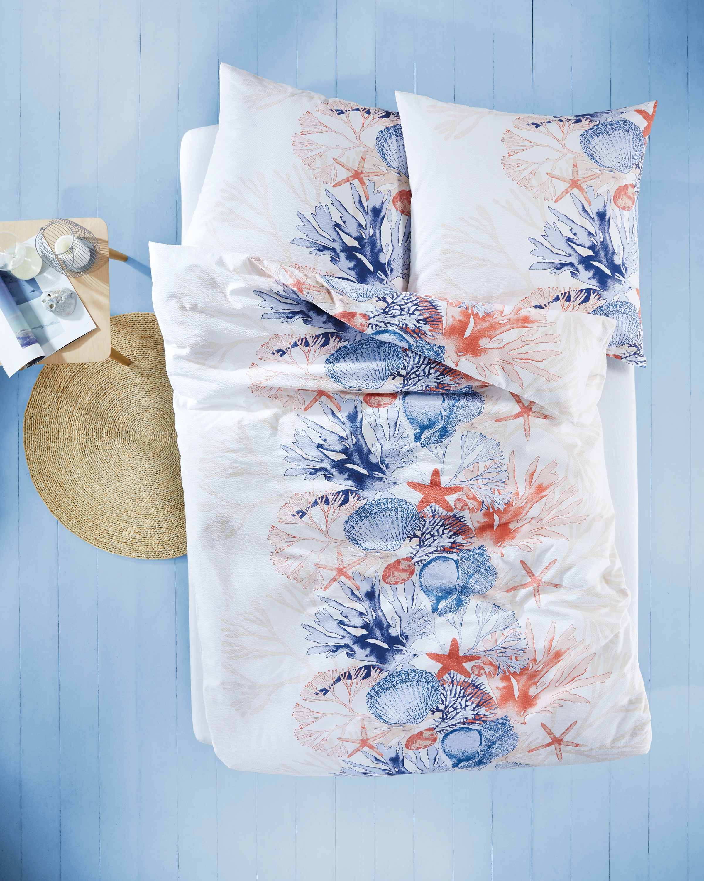 Kaeppel Bettwäsche "Coral Reef" 2 Stk. Mit Korallen und Muscheln