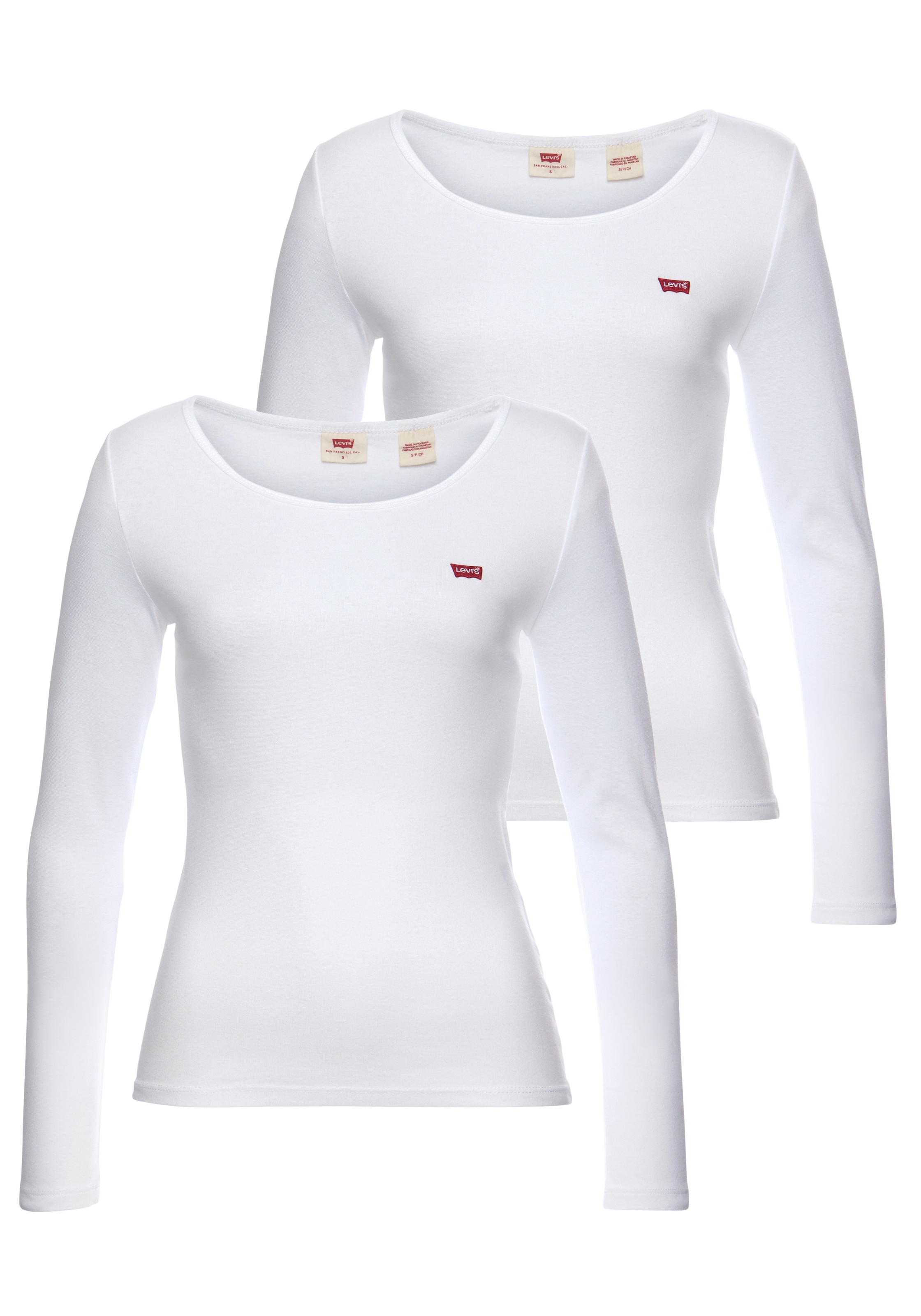 Levi\'s® Langarmshirt »LS 2 Pack Tee«, (Packung, 2 tlg.), mit Batwing  Logo-Stickerei online bestellen bei Jelmoli-Versand Schweiz