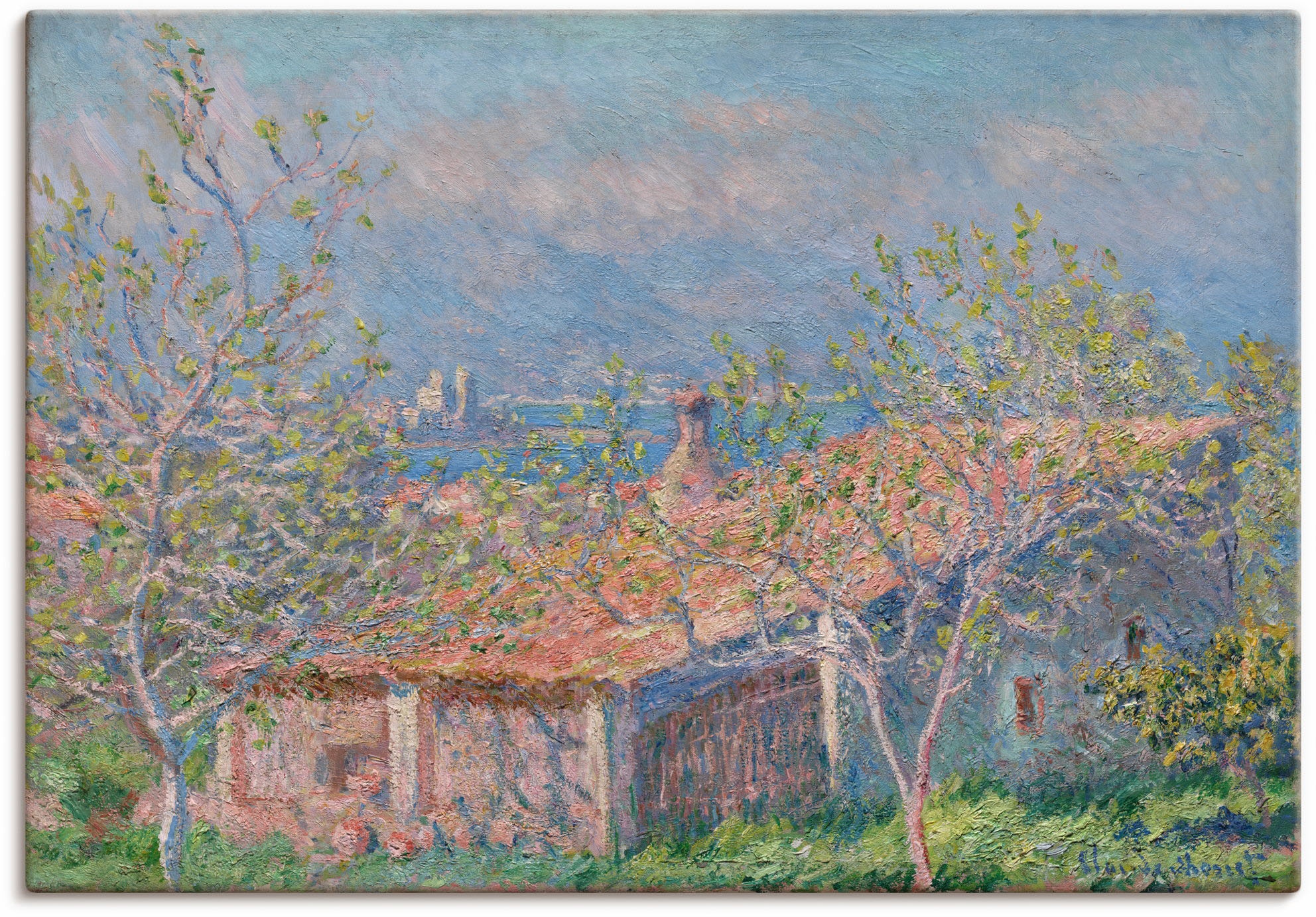 Artland Leinwandbild »Das Haus des Gärtners in Antibes. 1888«, Gartenbilder, (1 St.), auf Keilrahmen gespannt
