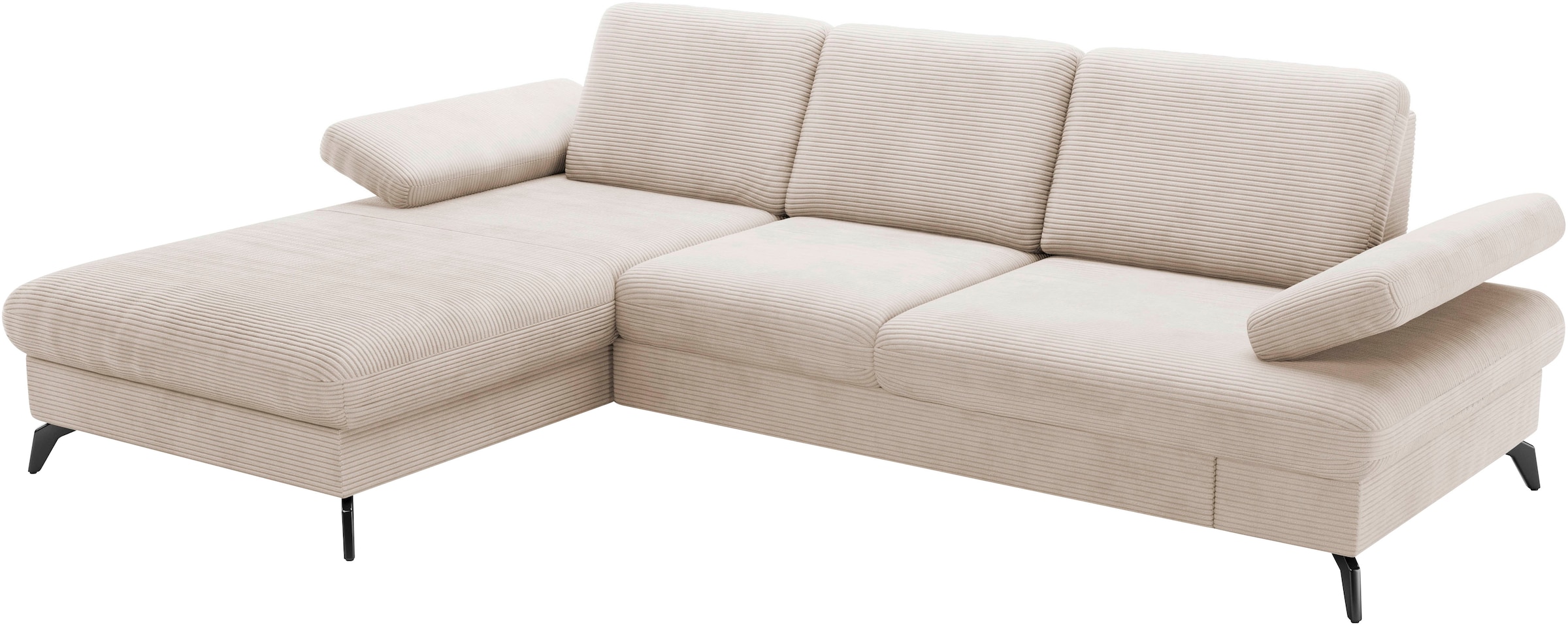 sit&more Ecksofa »Morris Jubi L-Form«, inkl. Armteilfunktion und 1 Zierkissen, wahlweise mit Bettfunktion