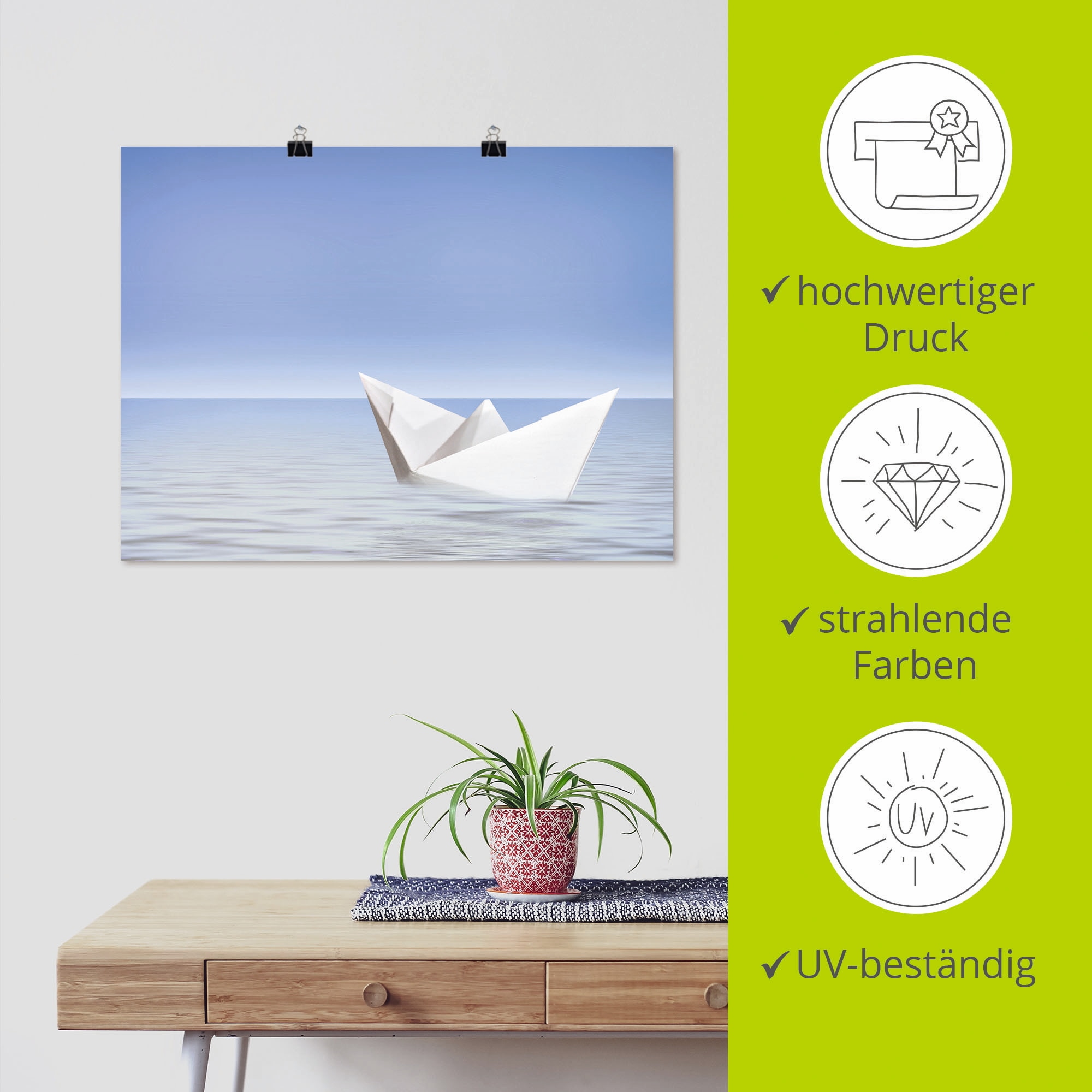 Artland Poster »Auf dem Meer«, Boote & Schiffe, (1 St.), als Alubild, Leinwandbild, Wandaufkleber oder Poster in versch. Grössen