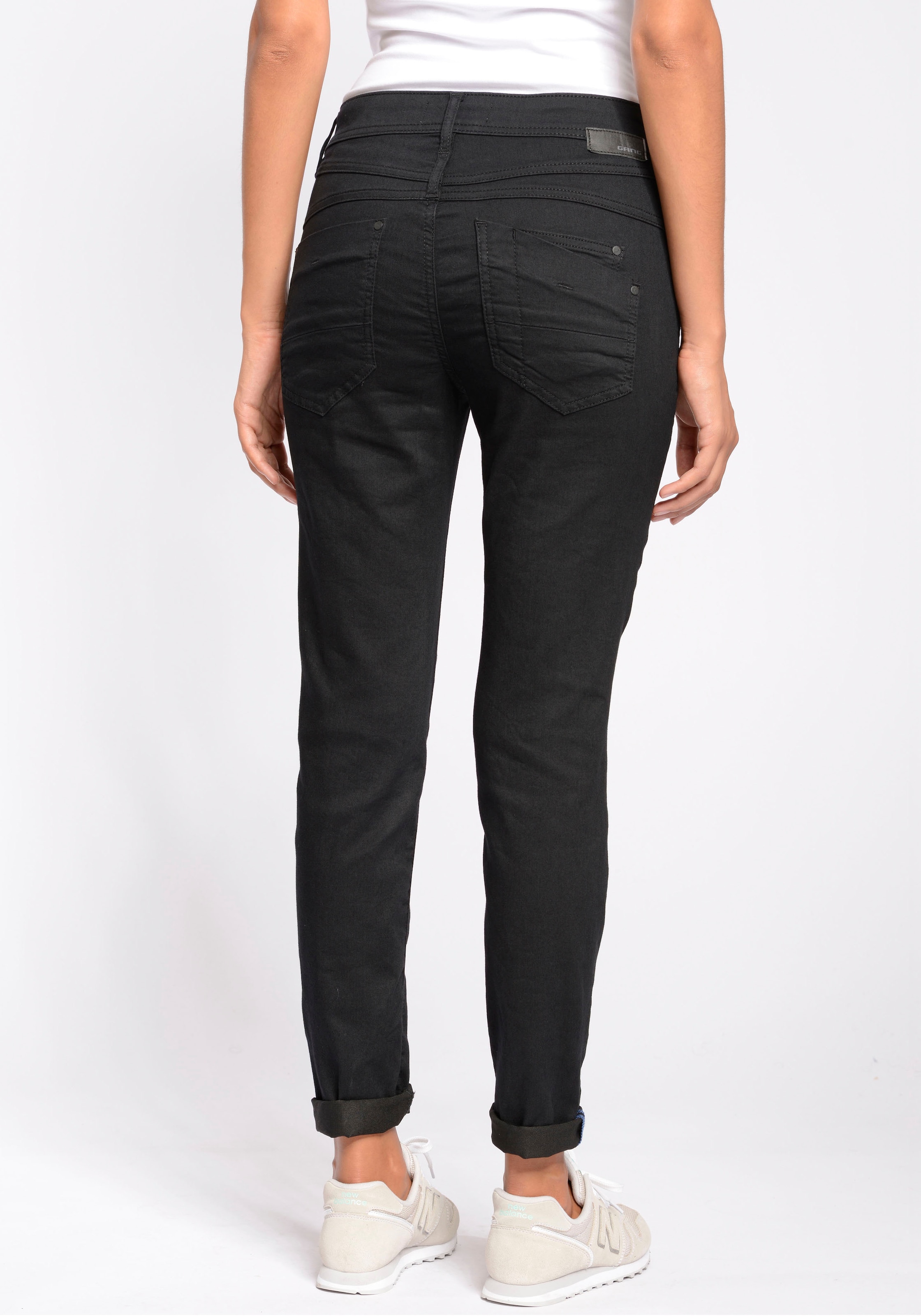 GANG 5-Pocket-Jeans »94Amelie«, aus Sweatdenim mit schrägen tief sitzenden Gesässtaschen