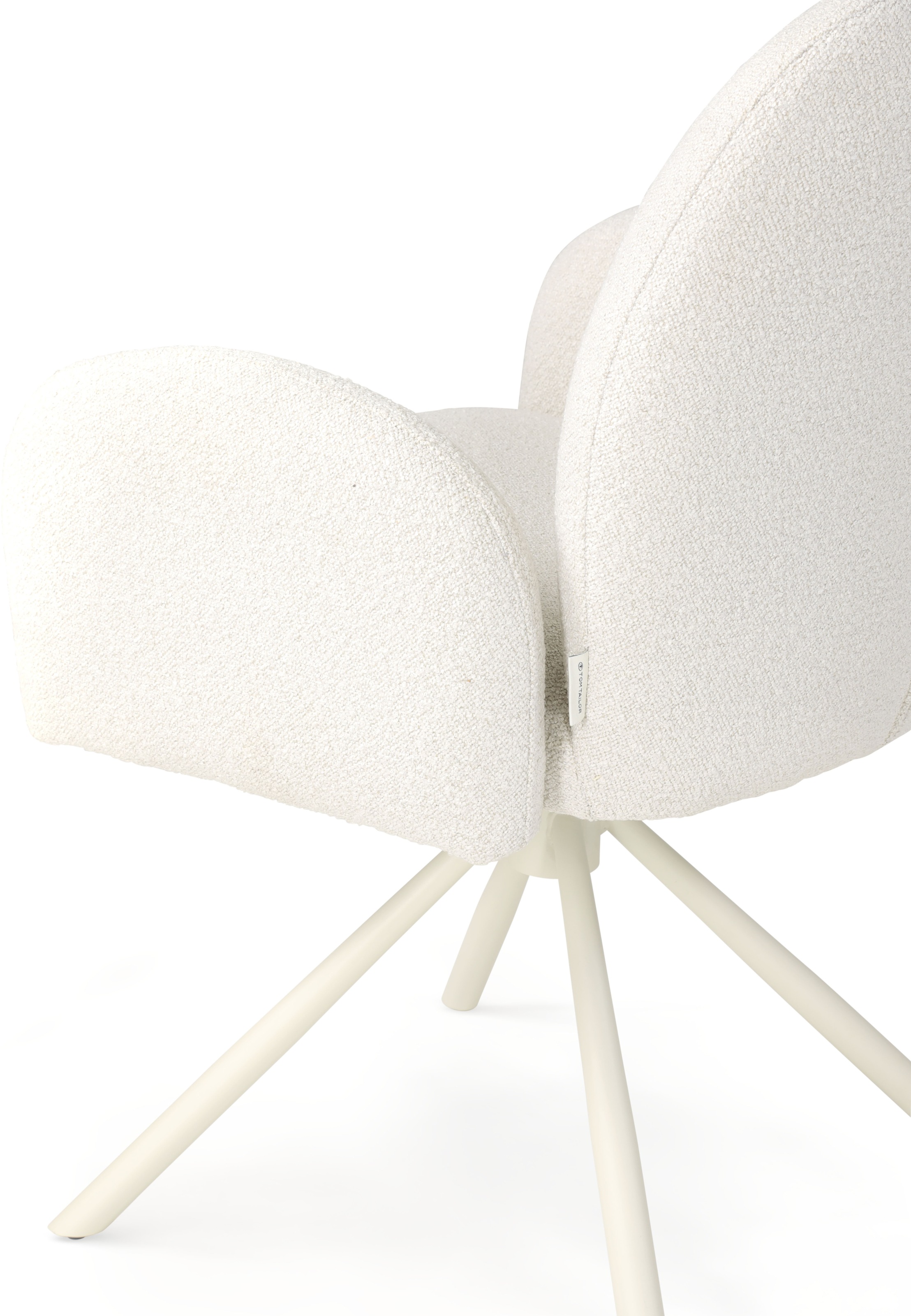 TOM TAILOR HOME Armlehnstuhl »PEBBLE ARMCHAIR«, (Set), 2 St., Webstoff Bouclé, Esszimmerstuhl, mit Armlehnen, 4-Fussgestell, 140 kg belastbar, drehbar