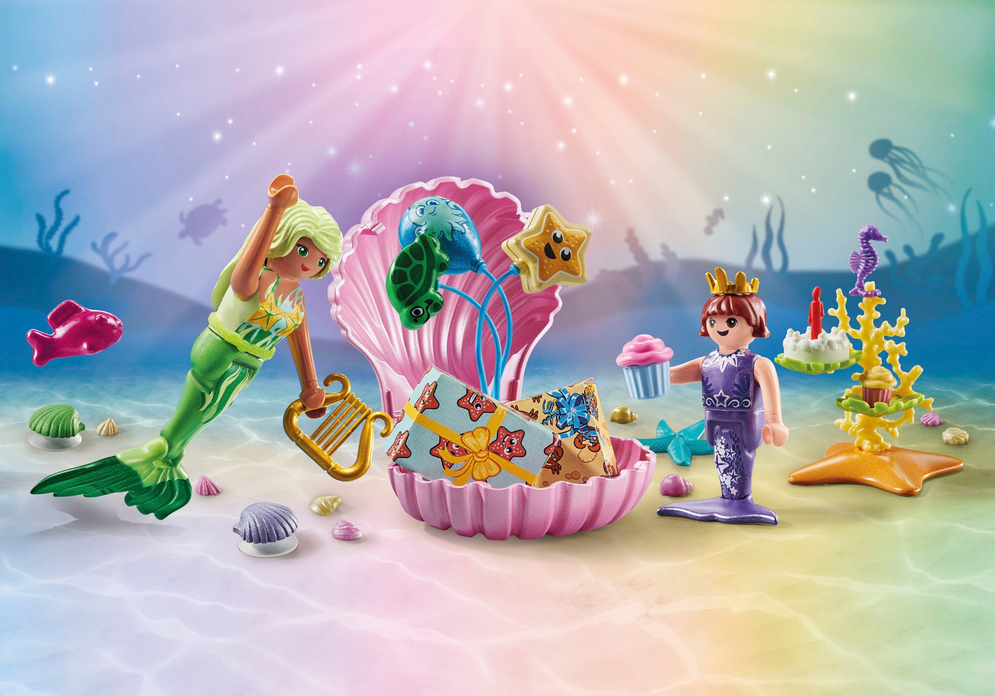 Playmobil® Konstruktions-Spielset »Meerjungfrauen-Geburtstagsparty (71446), Princess Magic«, (43 St.), Made in Europe