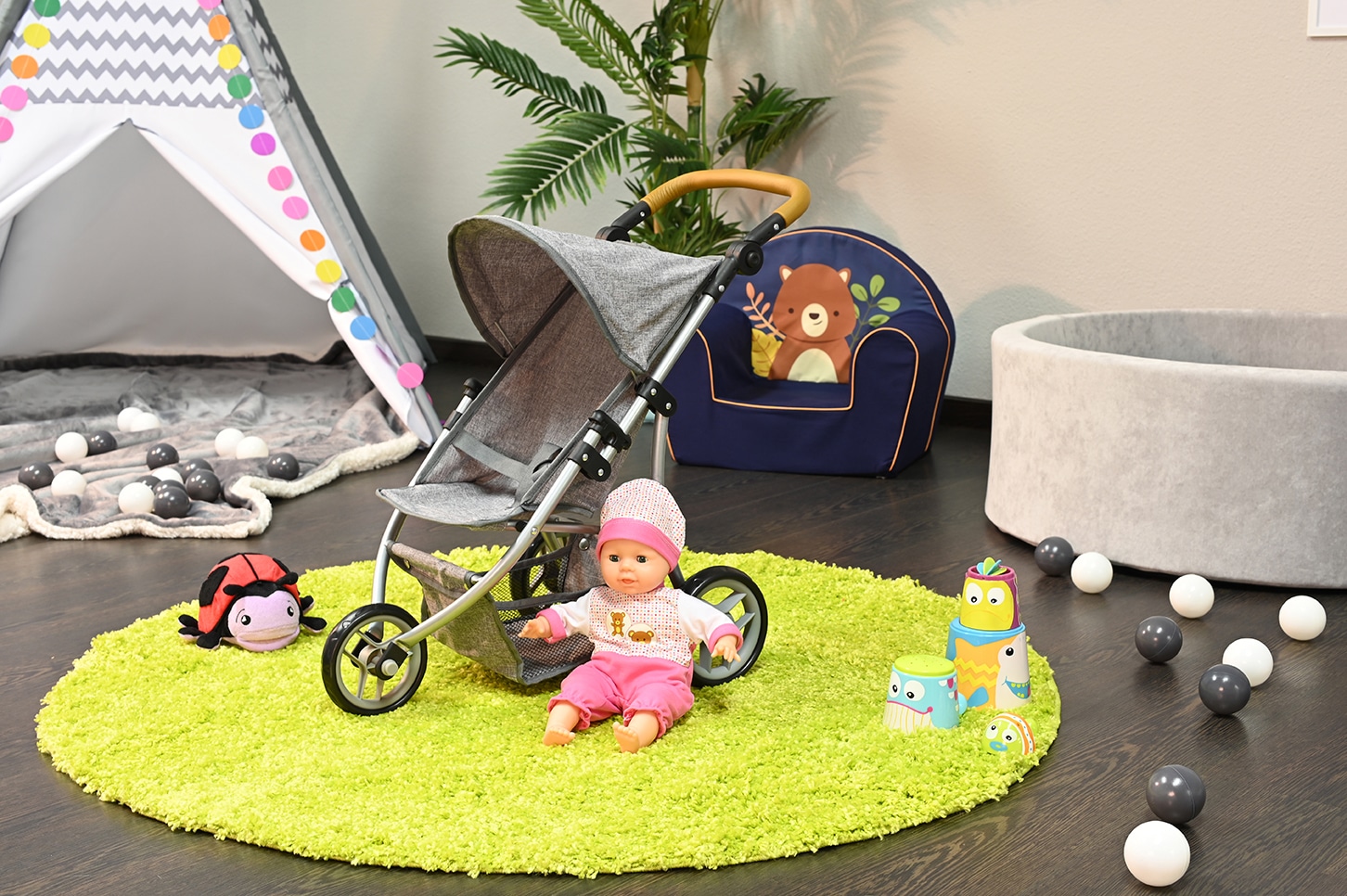 Knorrtoys® Puppenbuggy »Lio - Stone Brown«