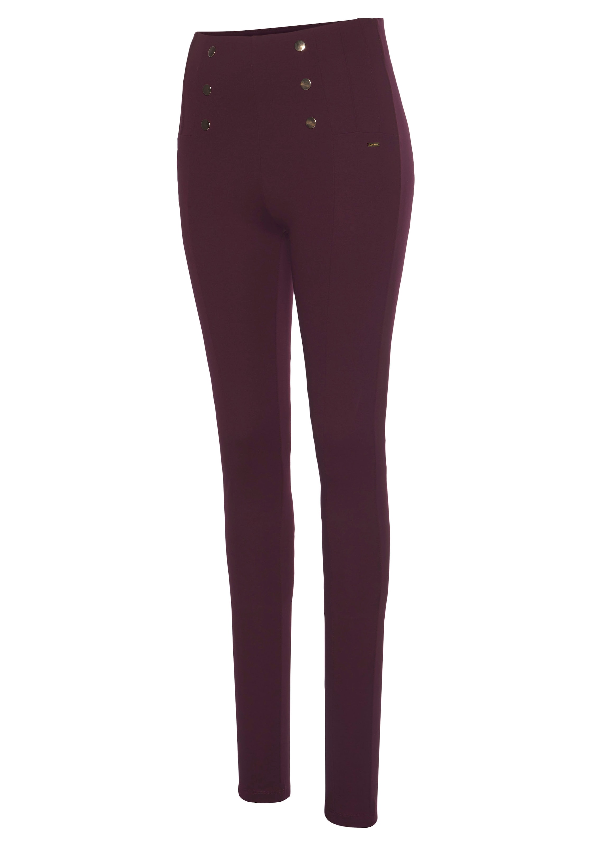 LASCANA Highwaist Leggings, mit Zierknöpfen