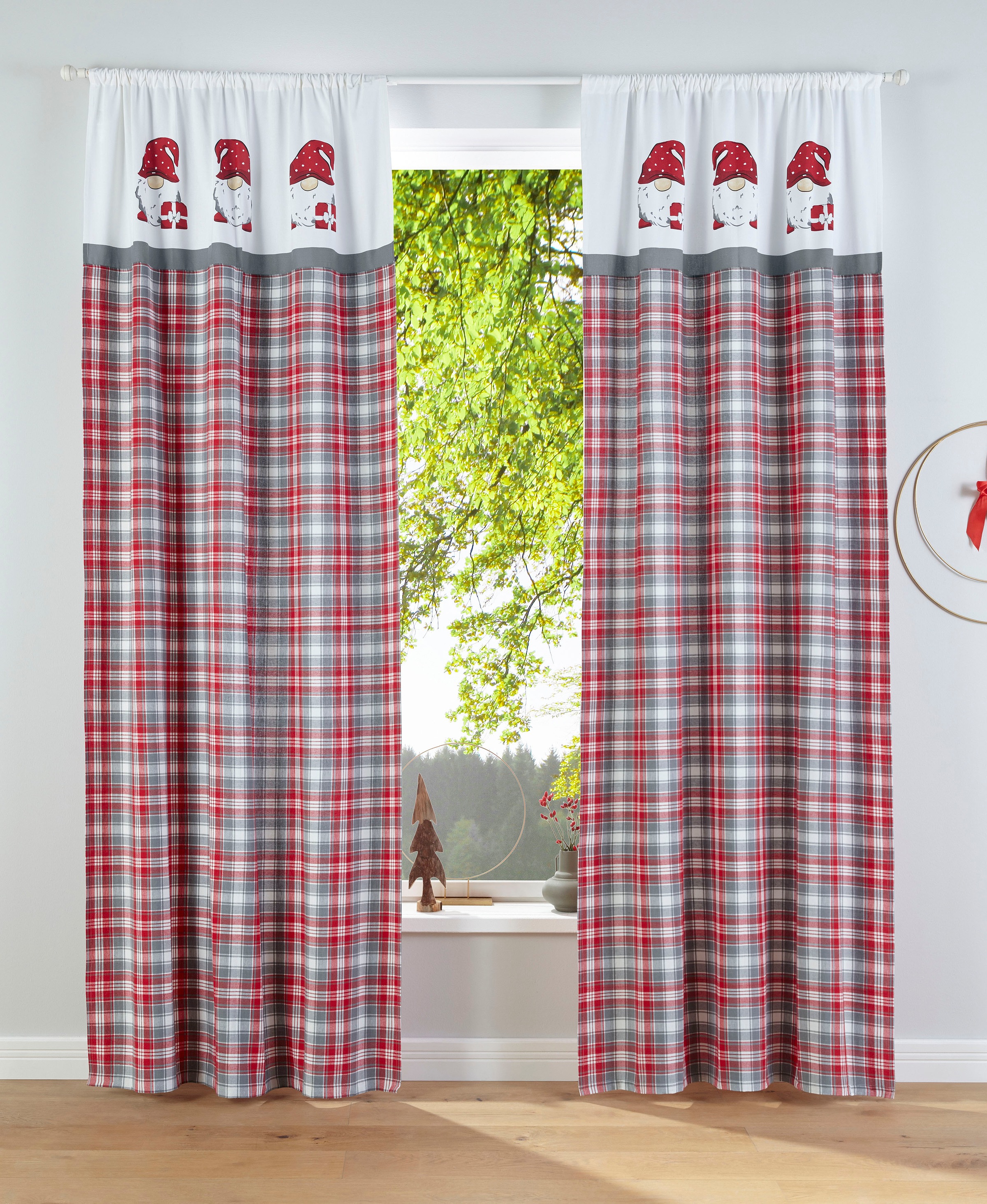 kaufen (1 Blickdicht, weihnachtliches »Wichtel«, my St.), Vorhang | home Jelmoli-Versand Design Baumwolle, online