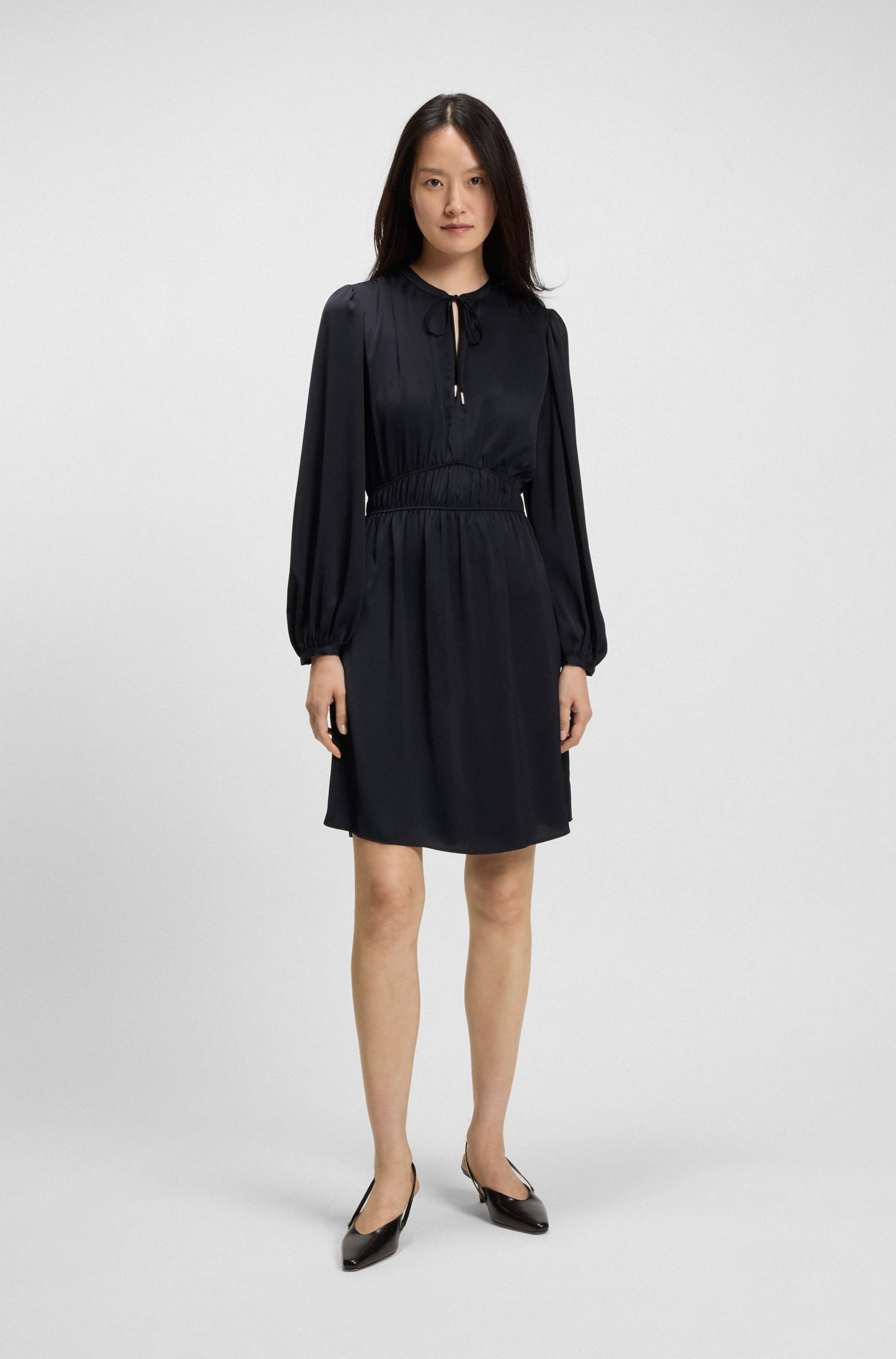 BOSS ORANGE Satinkleid »DECLY Premium Damenmode« mit Raffungen