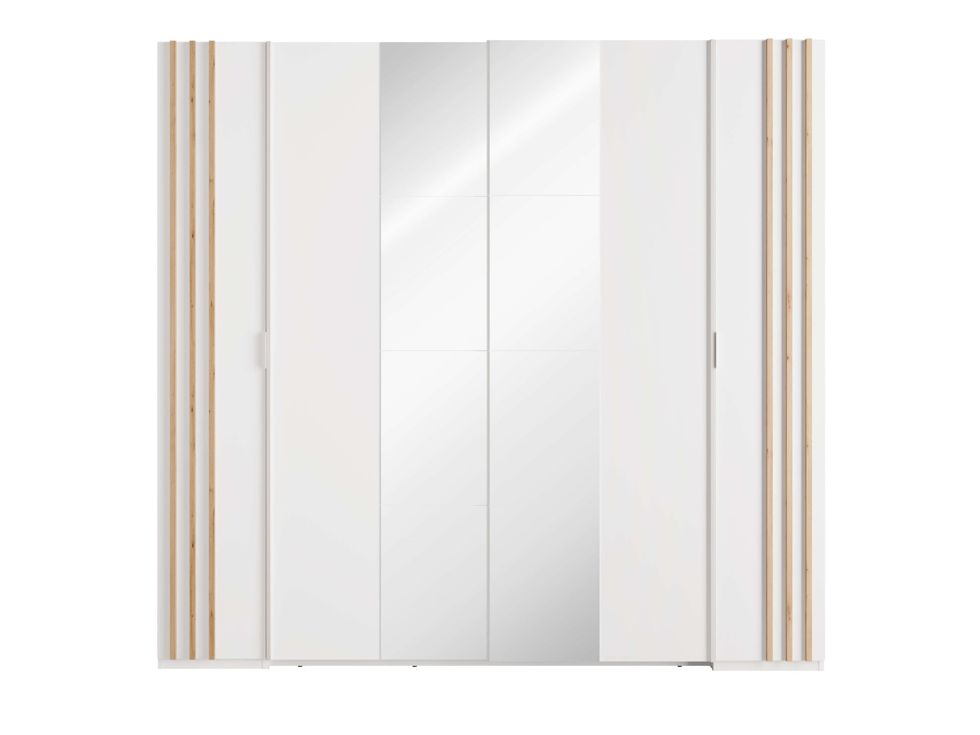 Home affaire Kleiderschrank »Kleiderschrank Calera mit Spiegel, 10 Einlegeböden und Kleiderstange«, Garderobe mit 2 Schwebetüren und 2 Drehtüren, BxHxT 219,6x207,5x62 cm