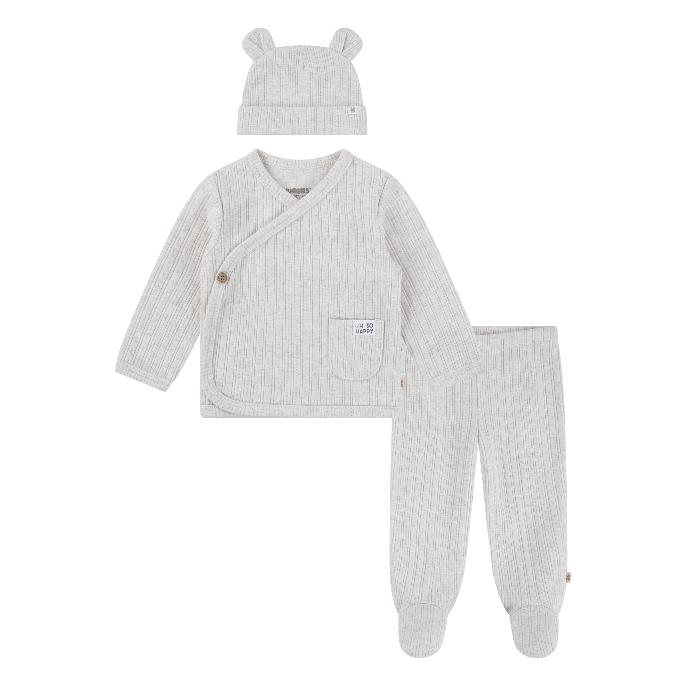 HUGGIES babywear Langarmshirt & Hose, mit Rippstruktur