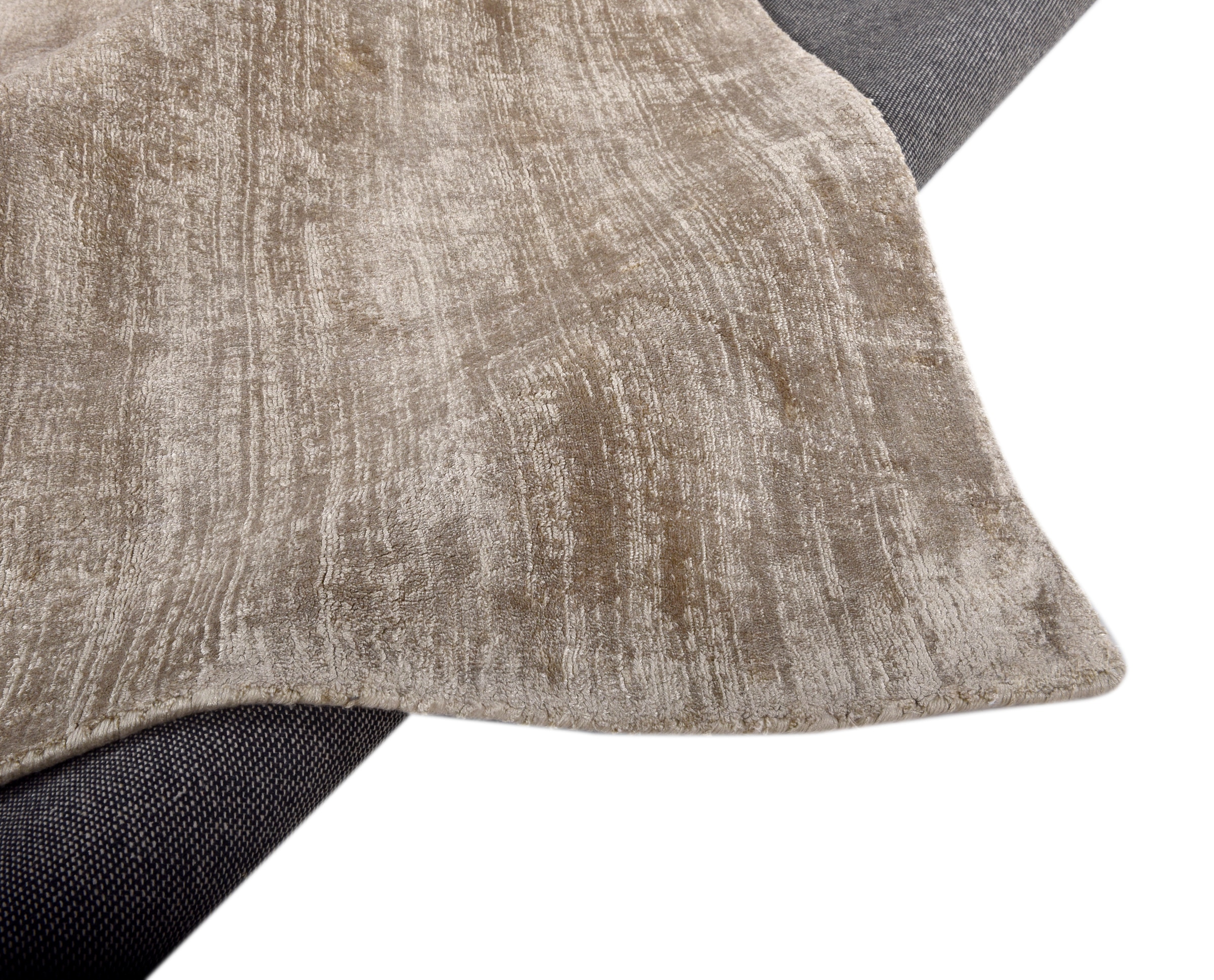 TOM TAILOR HOME Teppich »Shine uni«, rechteckig, 8 mm Höhe, Handweb Teppich, 100% Viskose, handgewebt, mit elegantem Schimmer