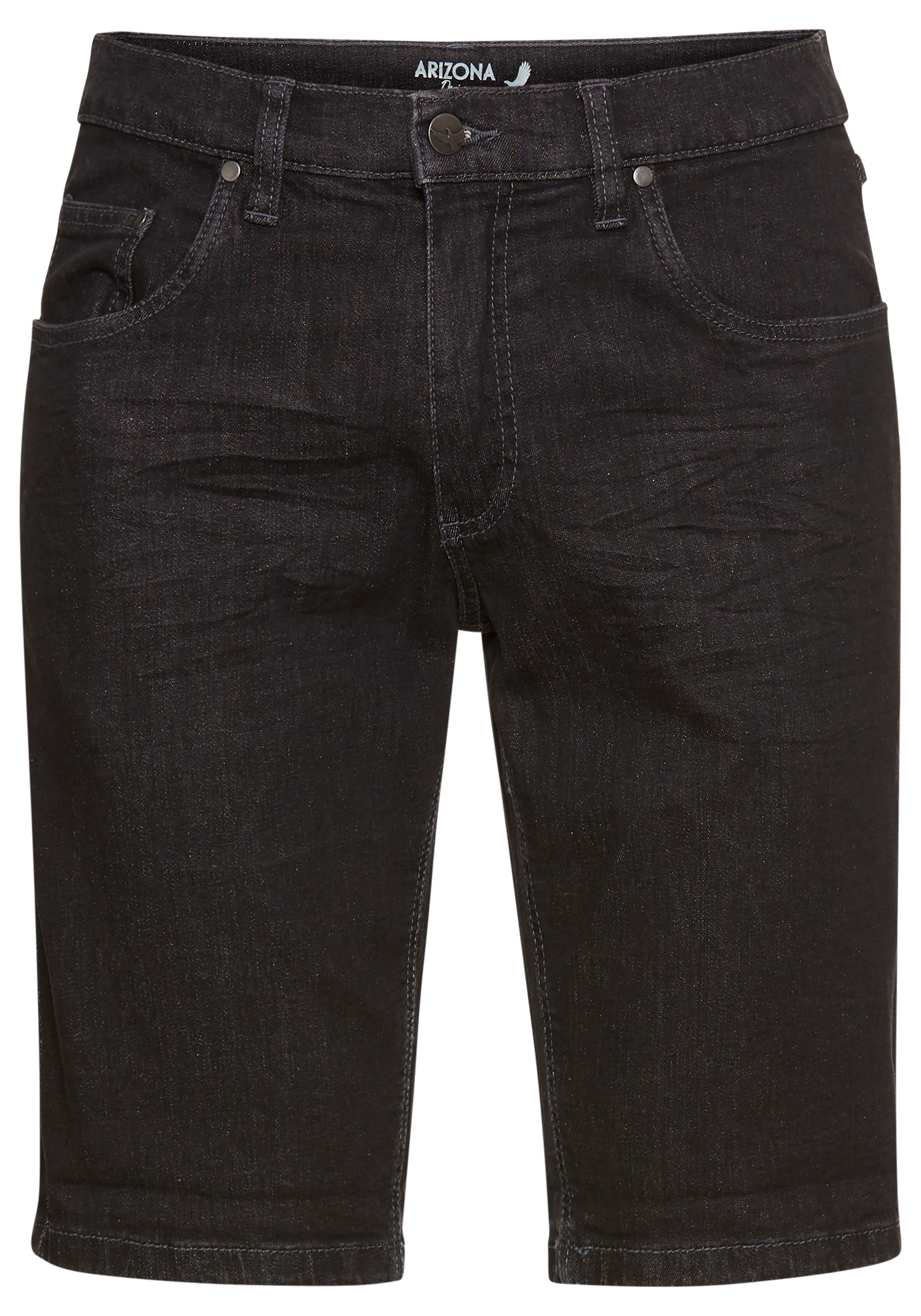 Arizona Jeansshorts, gerader Schnitt, knieumspielende Länge, niedrige Leibhöhe