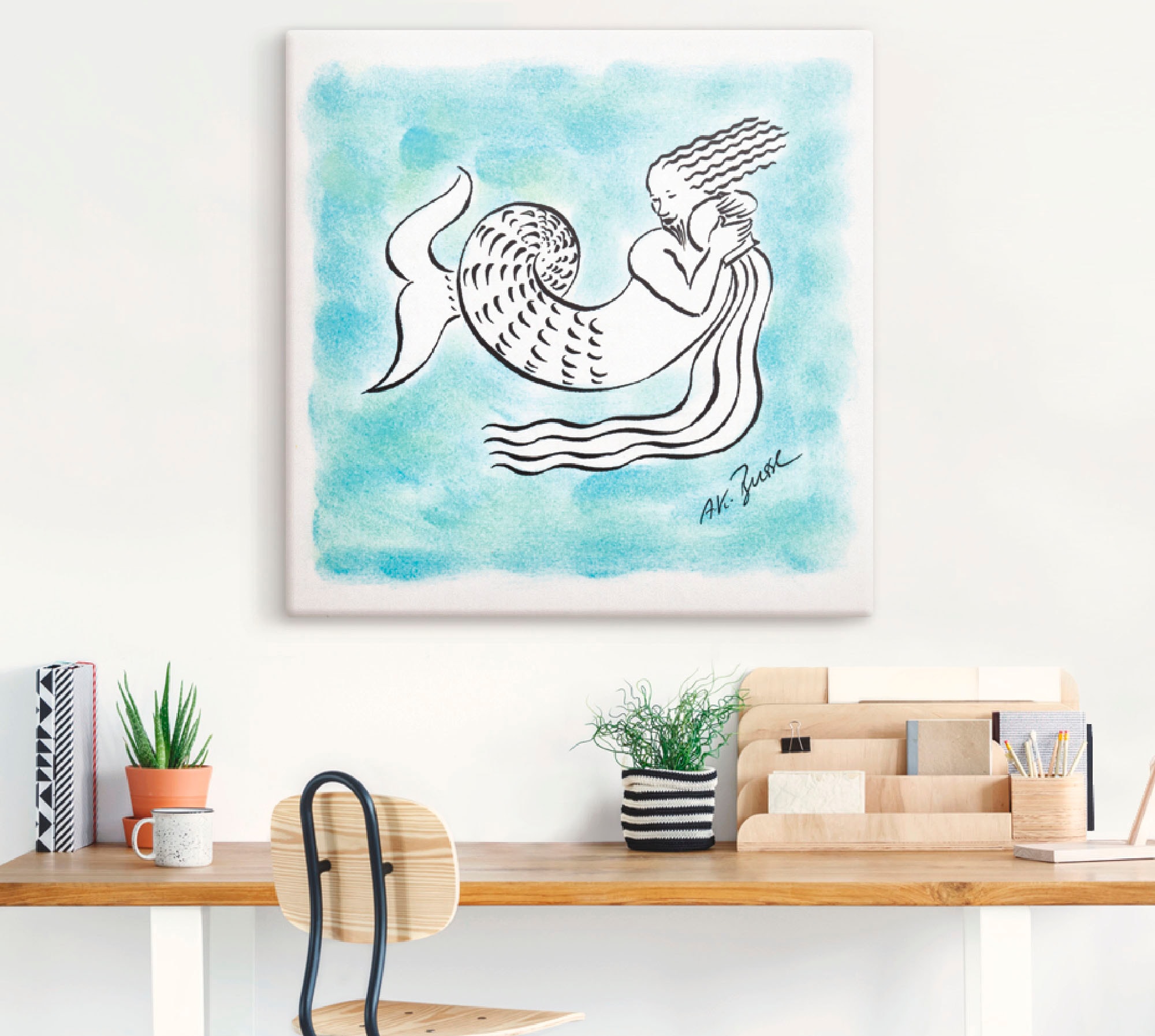 Artland Wandbild »Serie Sternzeichen Wassermann«, Sternzeichen, (1 St.), als Leinwandbild, Wandaufkleber oder Poster in versch. Grössen