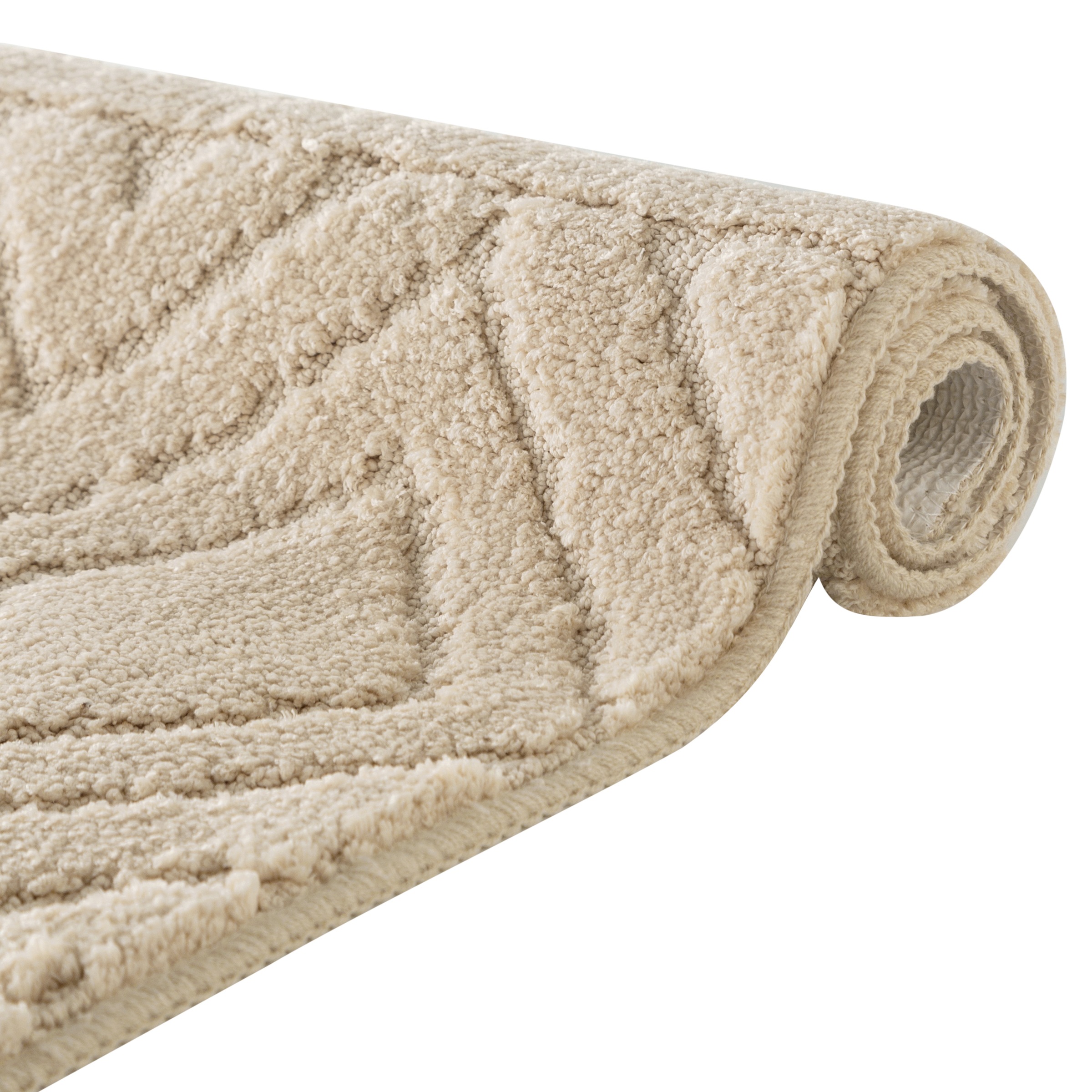 my home Badematte »Louvres, Badvorleger, Badezimmer Teppich, Duschvorleger«, rutschhemmend beschichtet, schnell trocknend, Badteppich, Uni Farben, Hoch-Tief Effekt, Boho-Style
