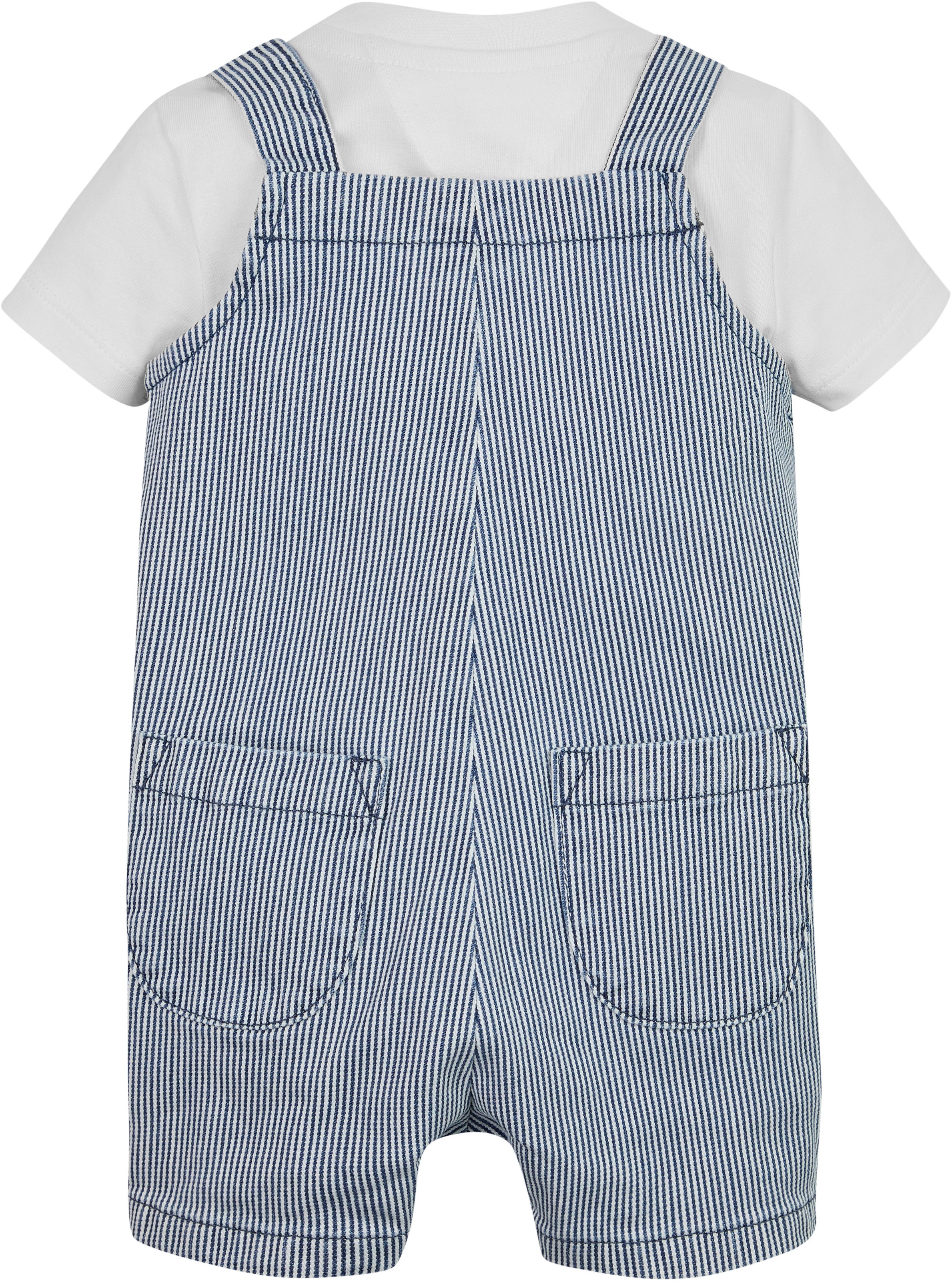Tommy Hilfiger Shirt & Hose »BABY STRIPED DUNGAREE SET«, (Set, Shirt+Latzhose), Baby bis 2 Jahre, Set Shirt & Latzhose