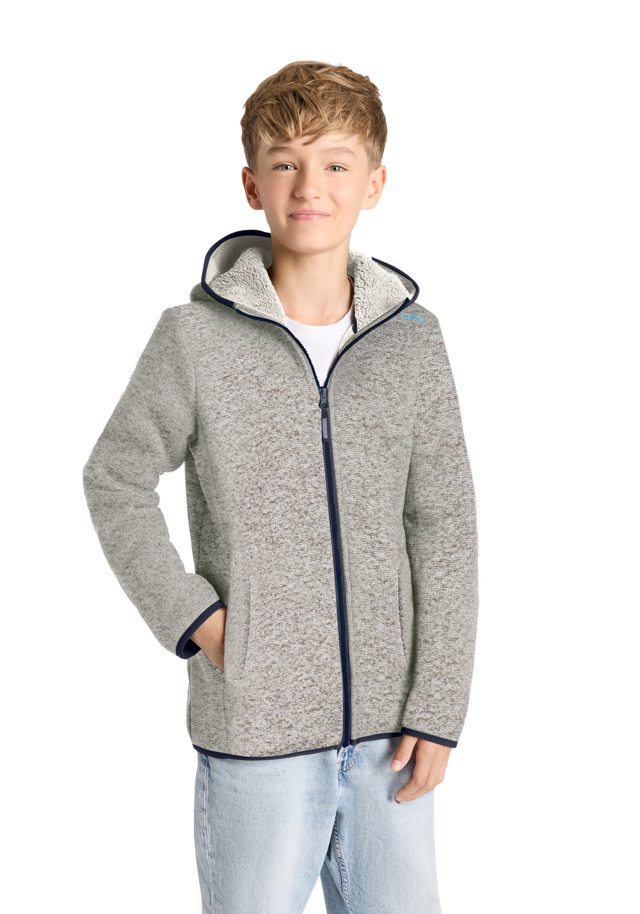 CMP Strickfleecejacke 1 Stk. tlg. mit fester Kapuze, aus Polyester, sportlicher Stil