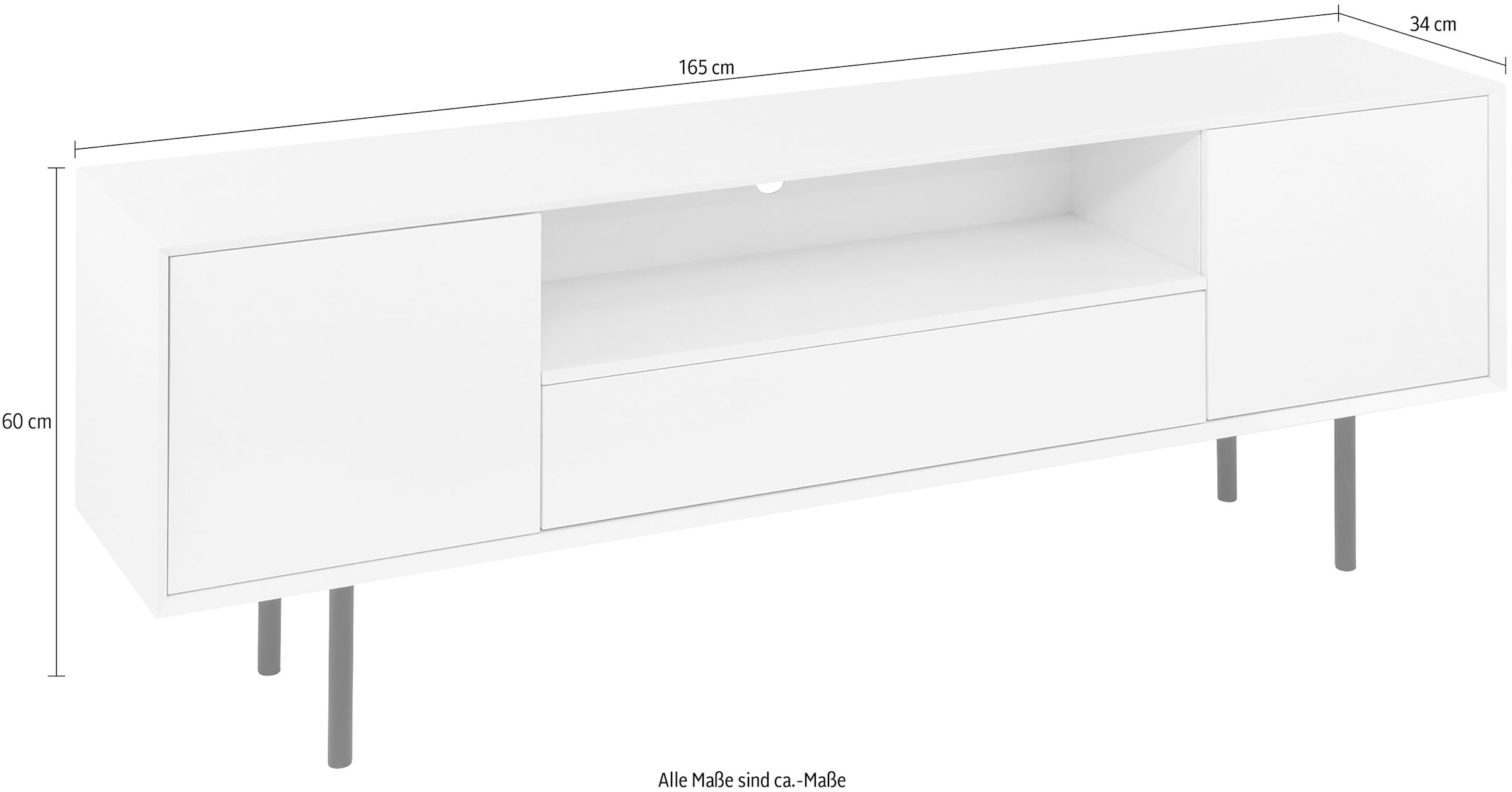 Paroli Sideboard »Susa«, Breite 165 cm, 2 Türen online kaufen |  Jelmoli-Versand