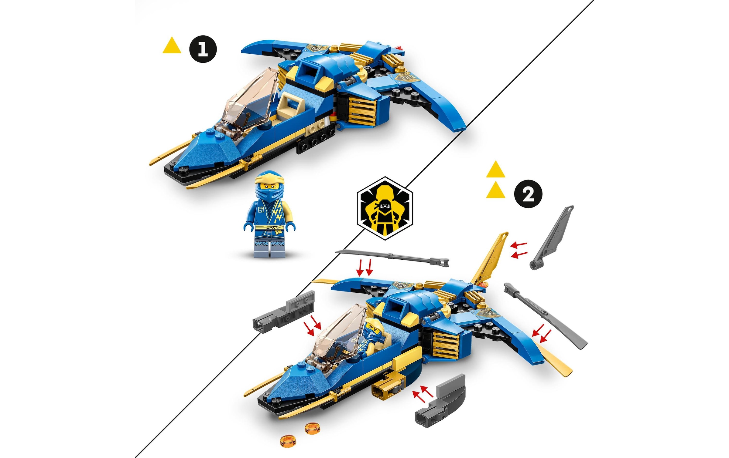 LEGO® Konstruktionsspielsteine »Jays Donner-Jet EVO«, (146 St.)