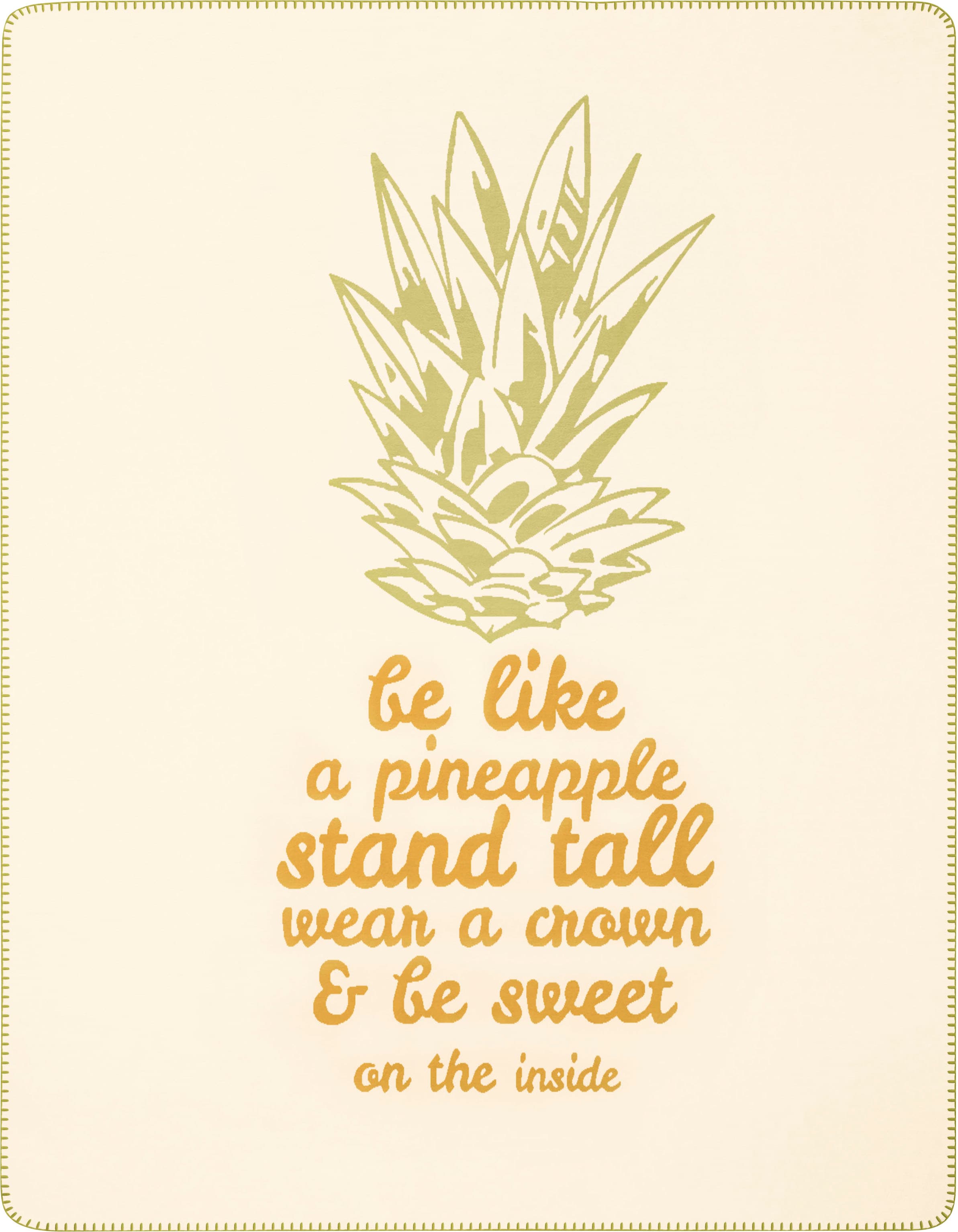 Biederlack Kinderdecke »Pineapple«, mit Schriftzug und Motiv, Kuscheldecke