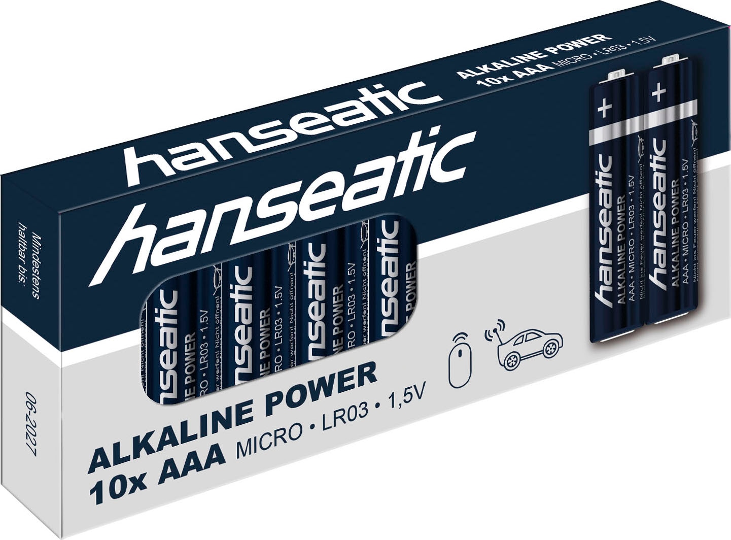 Hanseatic Batterie »20er Pack Alkaline Power, AAA Micro«, LR03, (Packung, 20 St.), bis zu 5 Jahren Lagerfähigkeit