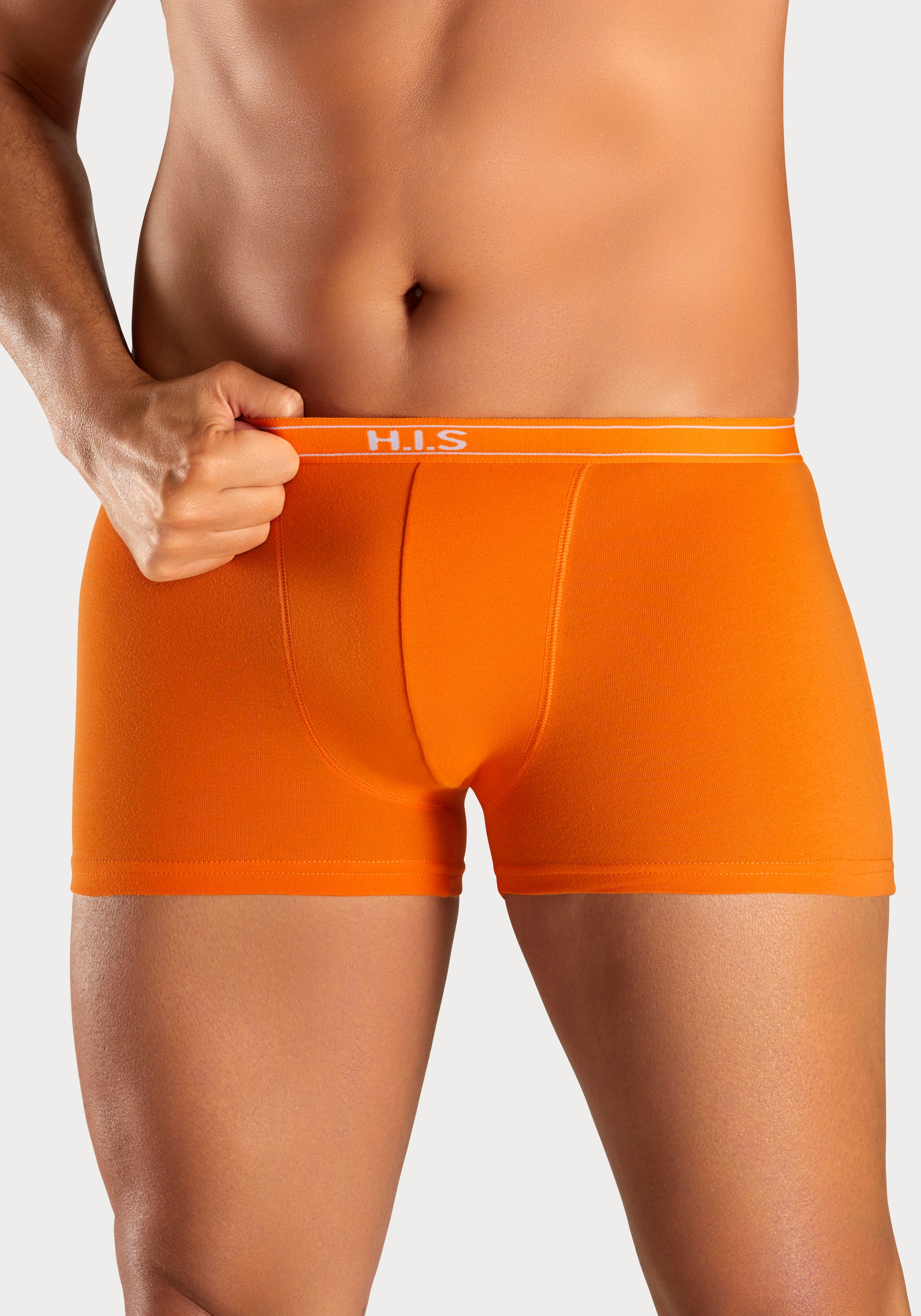 H.I.S Boxer, (Packung, 5 St.), mit Steifen und Logo im Bund