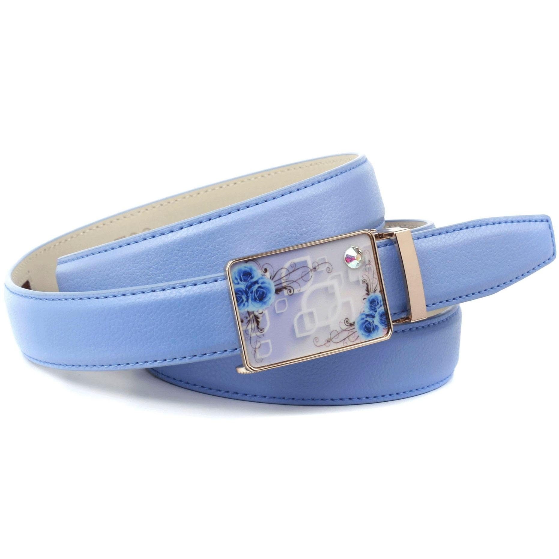 Anthoni Crown Ledergürtel, in hellblau Ton und online Schweiz Sommerfeeling bei shoppen Jelmoli-Versand mit Steppung Ton in