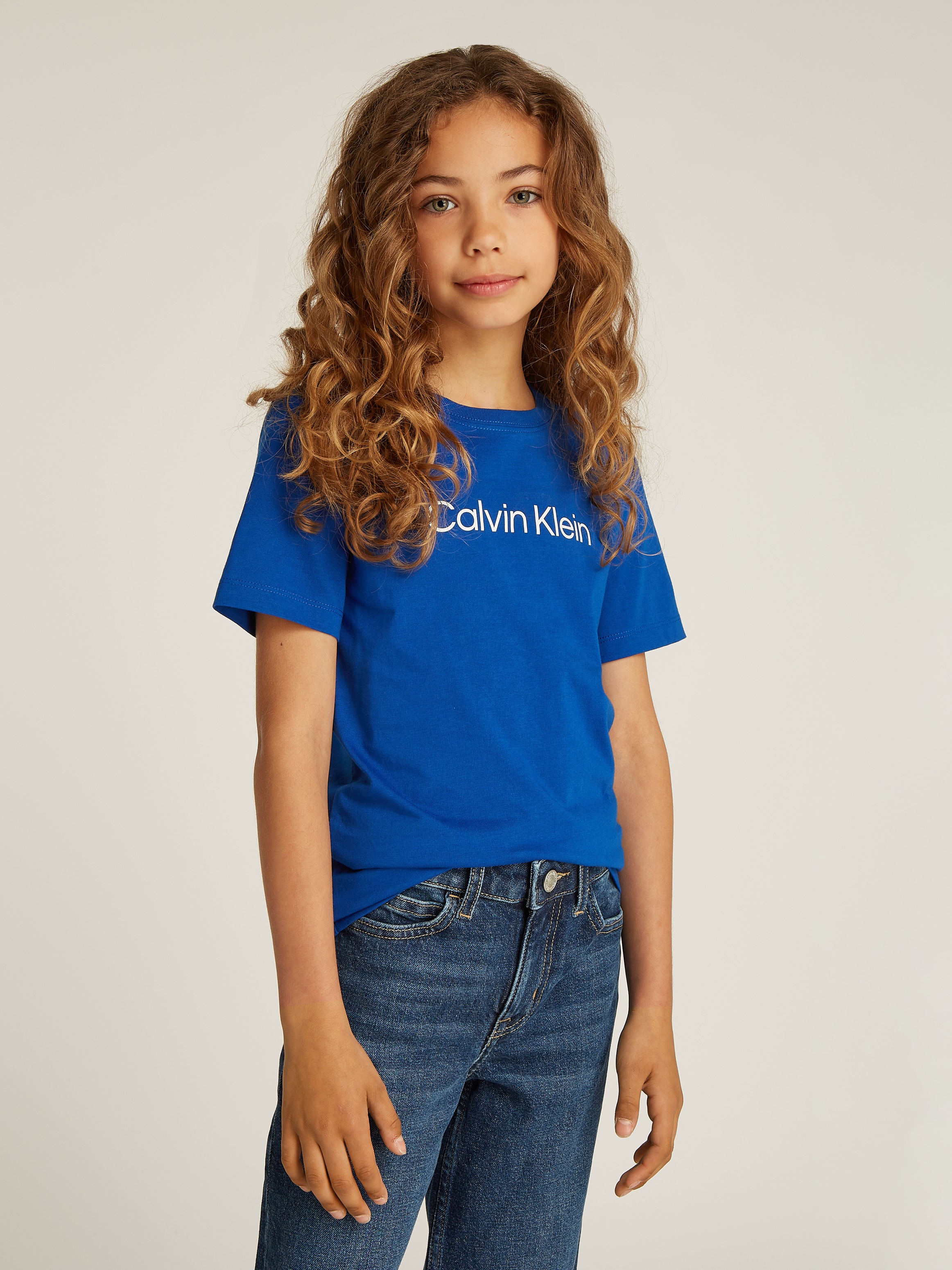 Calvin Klein Jeans Rundhalsshirt »INST. LOGO SS T-SHIRT« für Kinder bis 16 Jahre und mit Logoschriftzug