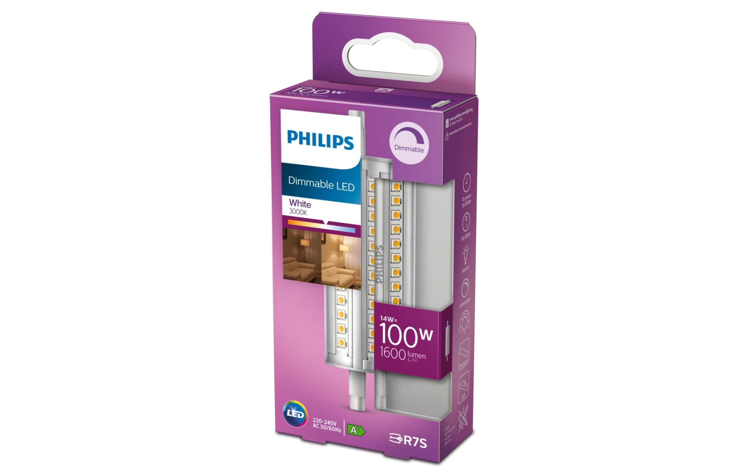 Philips LED-Leuchtmittel »14 W (100 W) R7S War«, R7s, Warmweiss