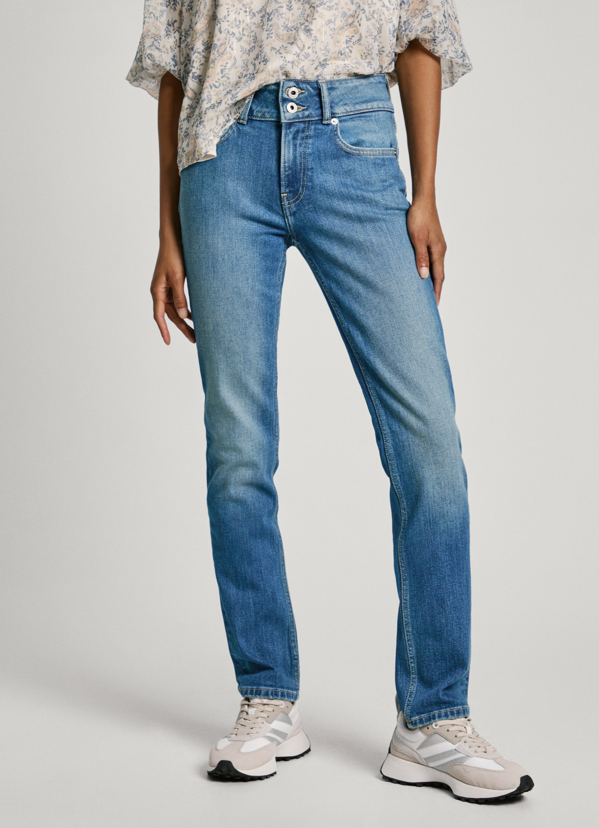 Pepe Jeans Slim-fit-Jeans »SLIM JEANS MW«, mit extrabreitem Bund mit Doppelknopf-Verschluss