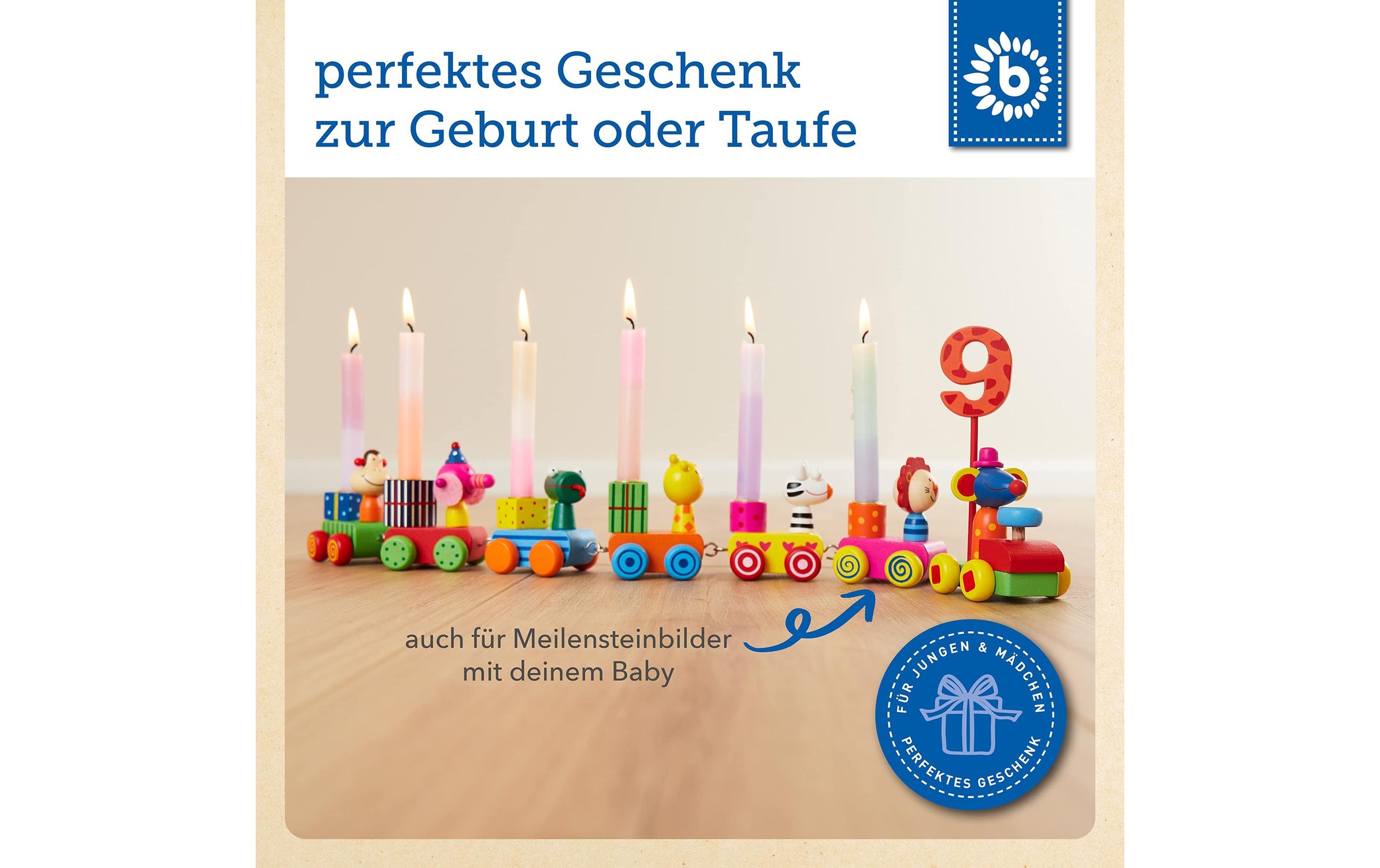 BIECO Lernspielzeug »Geburtstagszug«, Holzart: Birke (China)