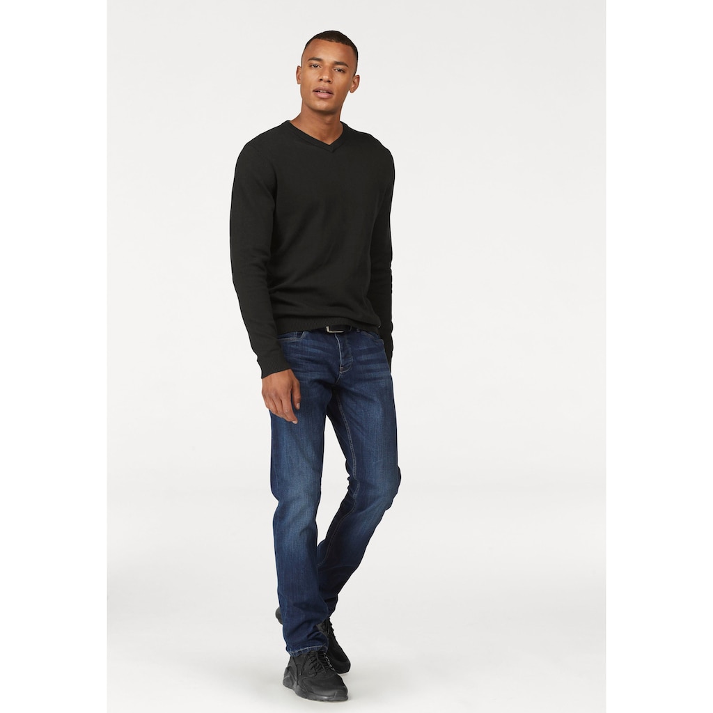 Jack & Jones V-Ausschnitt-Pullover »JJEBASIC KNIT V-NECK«