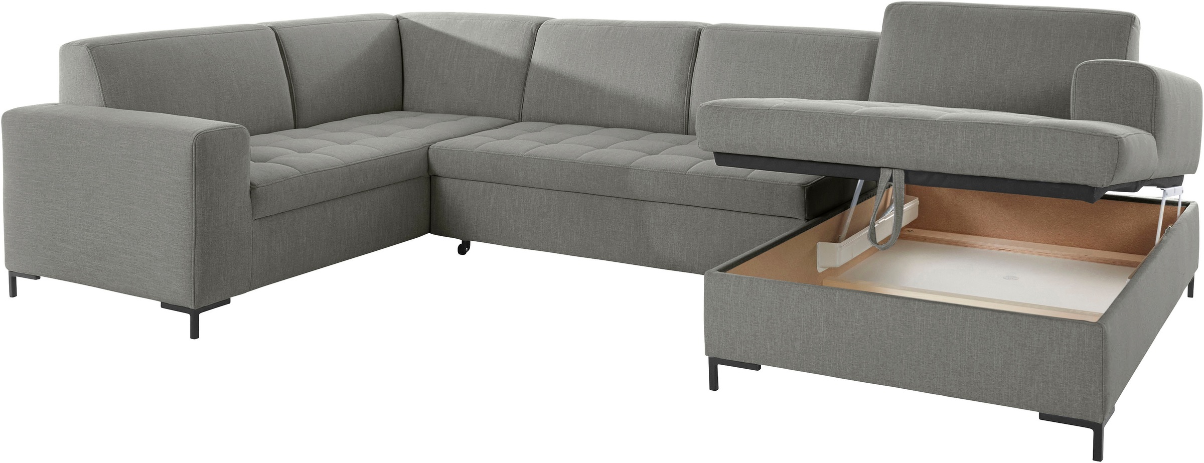 GOODproduct Wohnlandschaft »Grazzo, aktuelle Steppung im Sitz, viel Platz, U-Form, Breite 332cm«, hochwertige Stoffe aus recyceltem Material, Steppung im Sitzbereich
