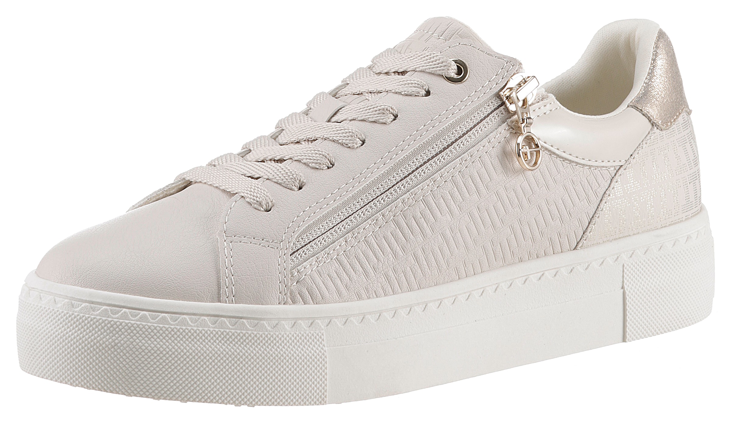 Tamaris Plateausneaker , Freizeitschuh, Halbschuh, Schnürer mit Besätzen und Glitzerdetails