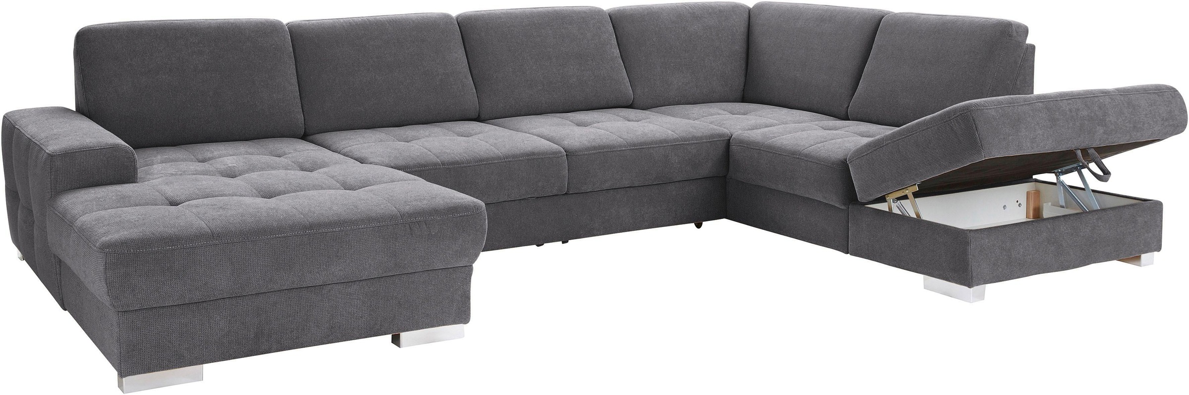 sit&more Wohnlandschaft »Santorini U-Form«, mit Federkern und Sitztiefenverstellung, wahlweise mit Bettfunktion