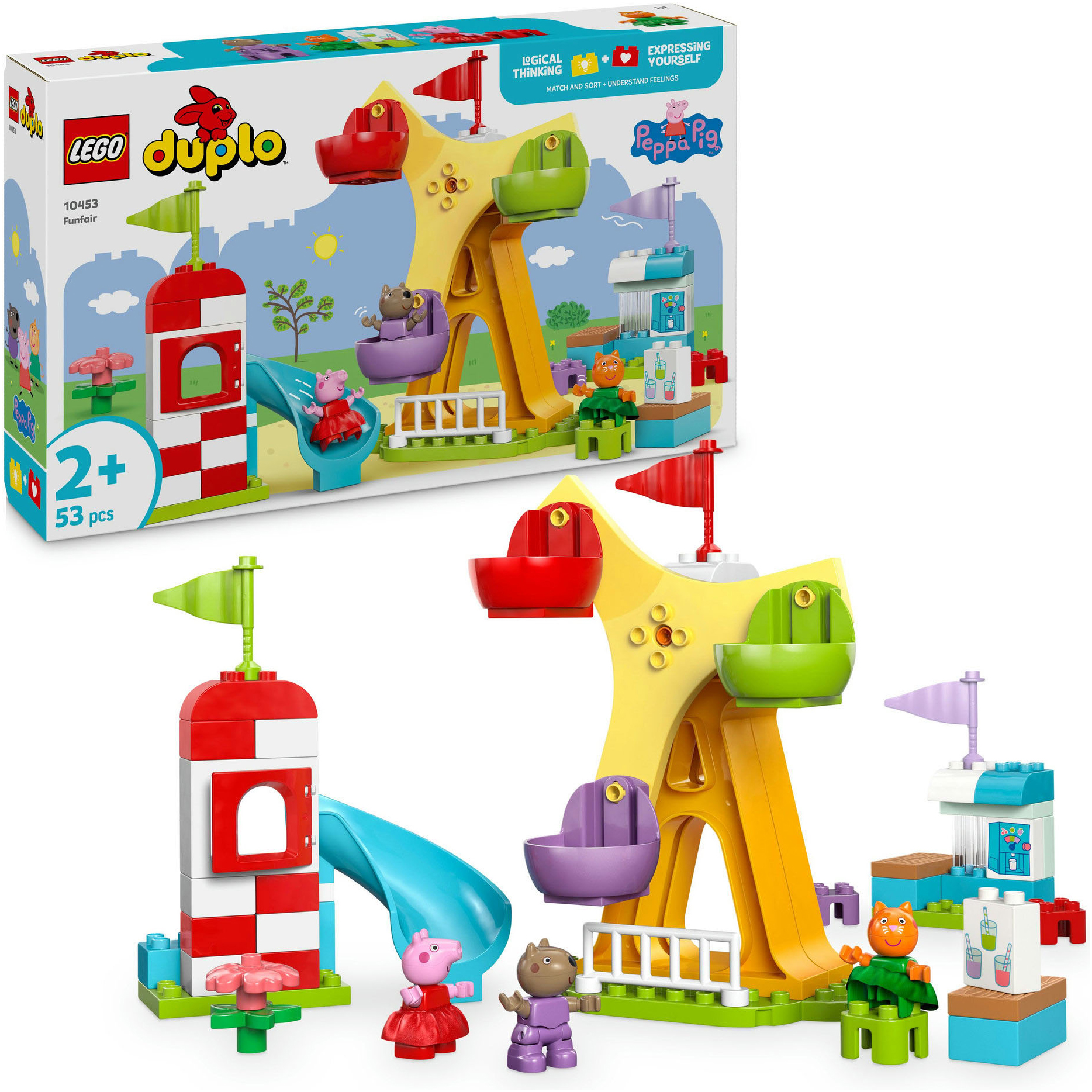 LEGO Konstruktionsspielsteine "Jahrmarkt (10453), LEGO DUPLO Peppa Pig" Made in Europe