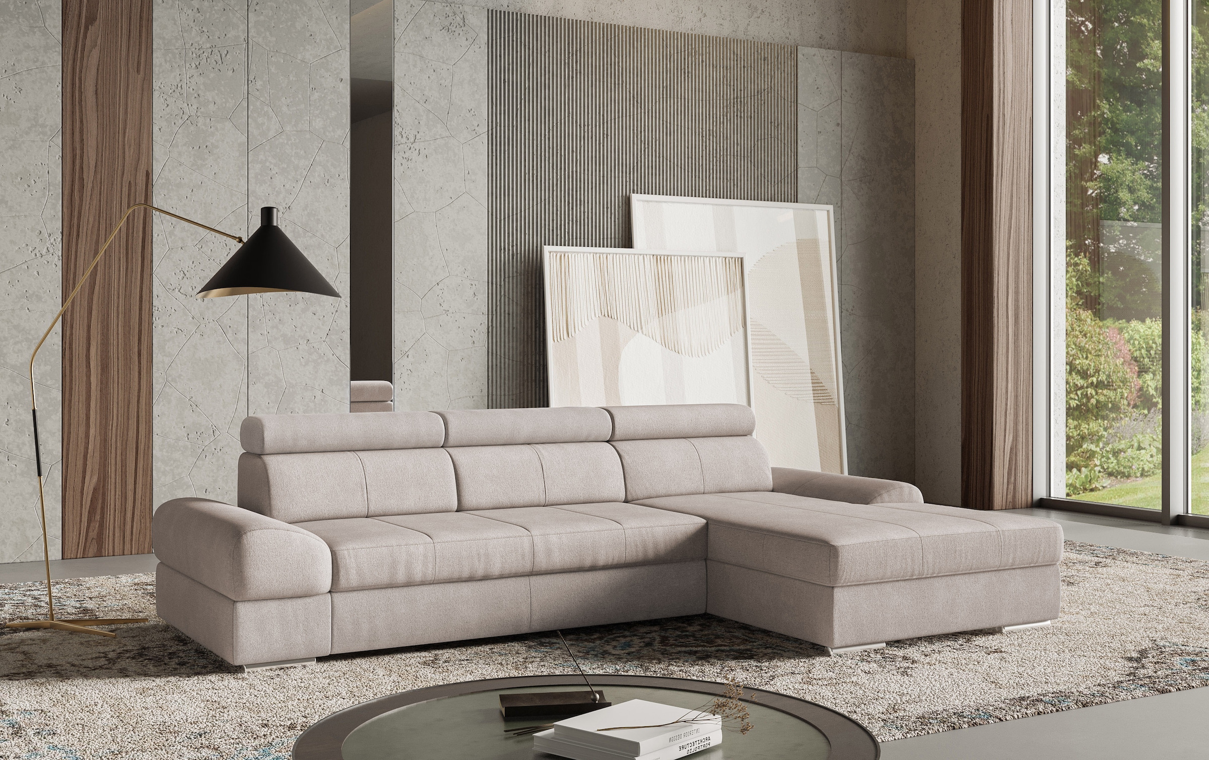 sit&more Ecksofa "Broadway L-Form" inklusive Kopfteilverstellung, wahlweise mit Bettfunktion