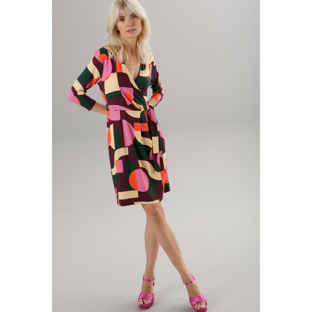 Aniston SELECTED Jerseykleid, mit Ausschnitt in Wickeloptik und Bindedetail  | Jelmoli-Versand Online Shop