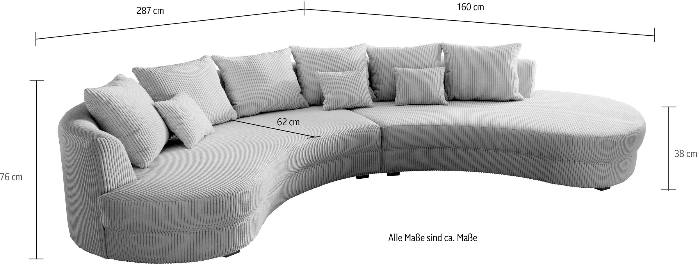 INOSIGN Ecksofa »Limoncello organische Formensprache, L-Form«, ergonomische Form