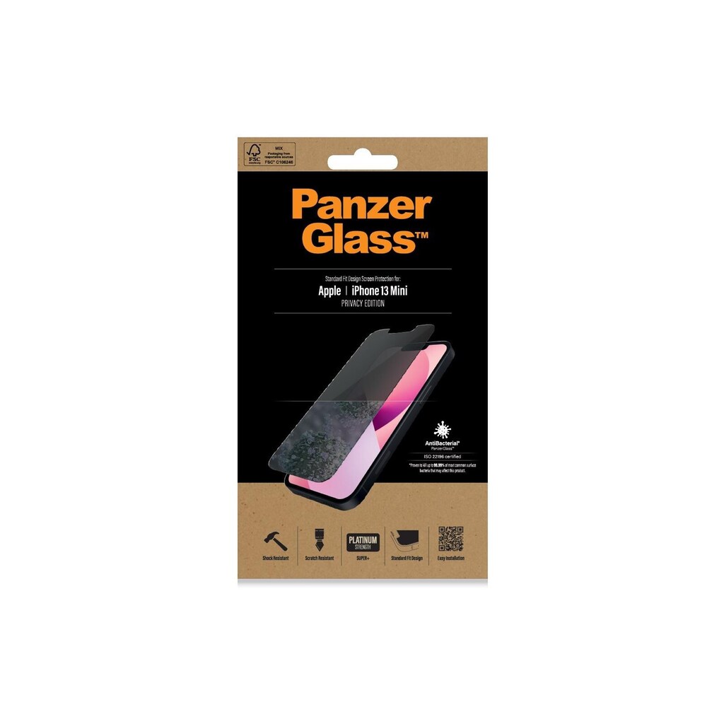 PanzerGlass Displayschutzglas »Displayschutz Standard«, für iPhone 13 mini, Nicht 100% bis an den Rand deckend, Ohne Rahmen