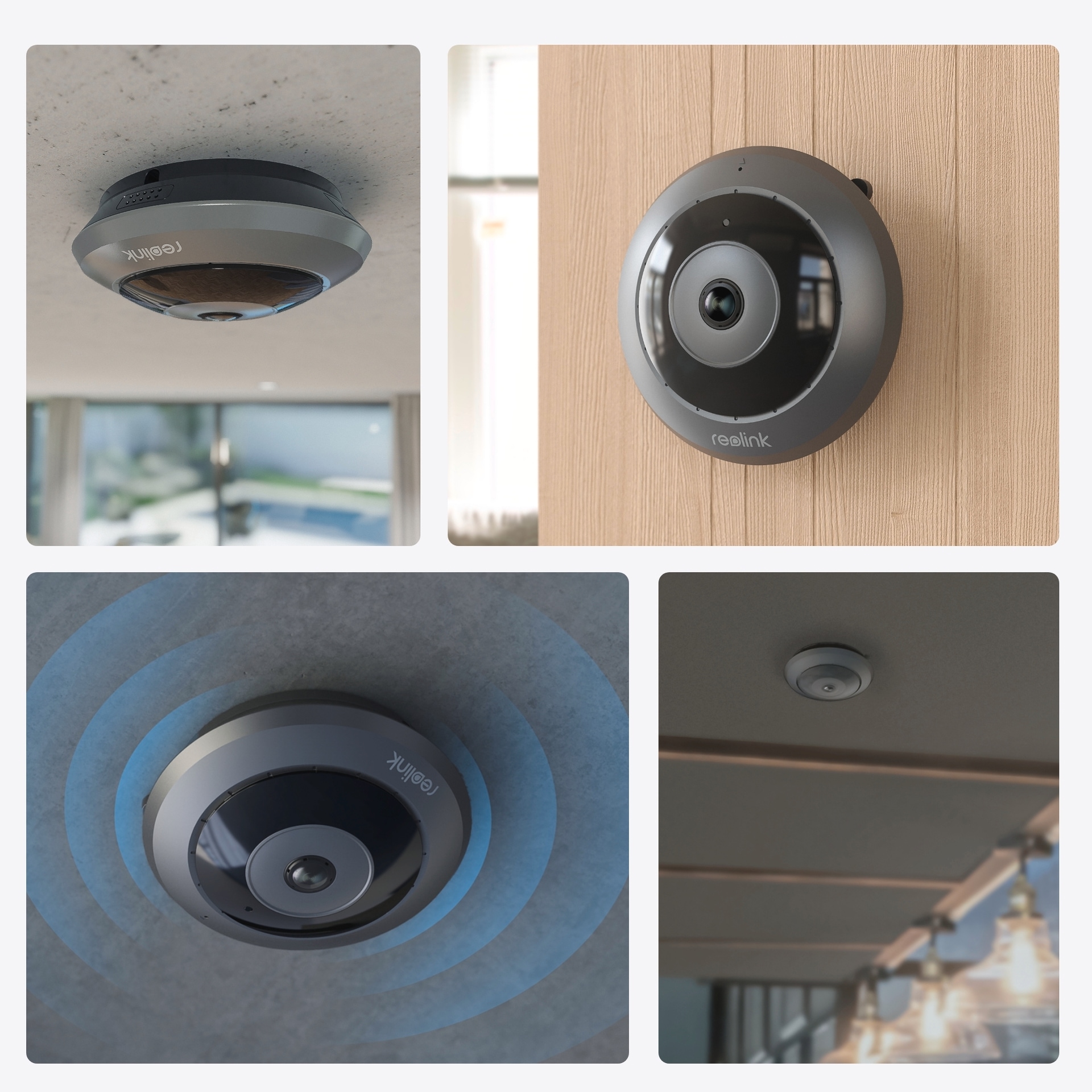 Reolink Überwachungskamera »Fisheye Serie W520 - 6MP Wi-Fi 360° Panorama Überwachungskamera Innen«, Aussenbereich, Personenerkennung, Zwei-Wege-Audio, Mehrere Anzeigemodi, Nachtsicht