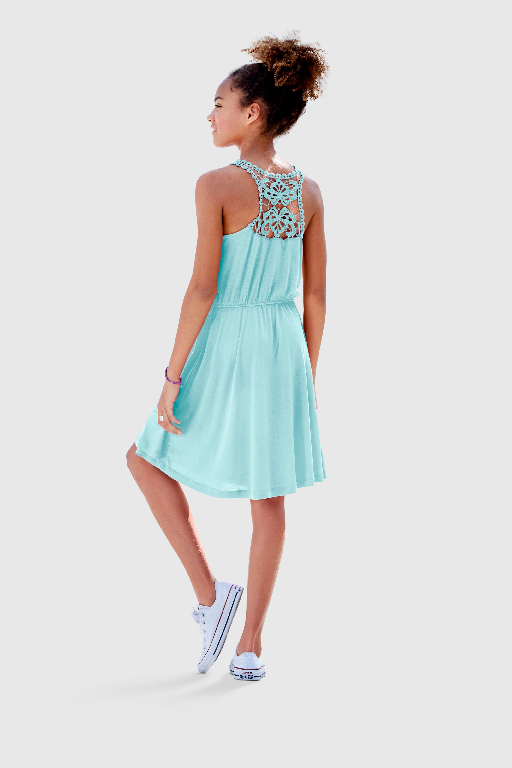 Spitzeneinsatz mit KIDSWORLD kaufen »für online Jelmoli-Versand Jerseykleid | Mädchen«, ✵