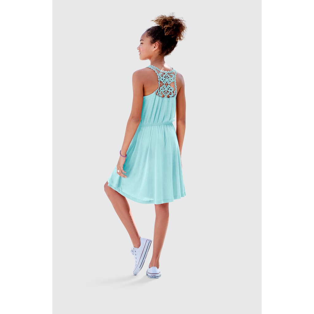 KIDSWORLD Jerseykleid »für Mädchen«, mit Spitzeneinsatz