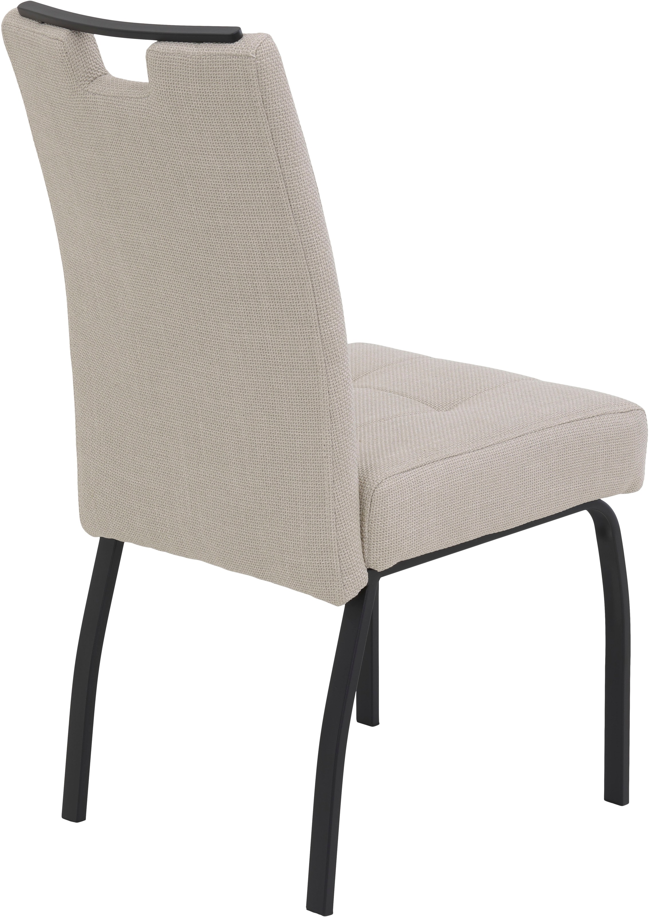 HELA 4-Fussstuhl »LINZ, Esszimmerstuhl, Komfortstuhl«, (Set), 2 St., Microfaser-Webstoff, XL-Sitz,elegante Griffleiste,Komfortsitz mit Federkern,140kg belastbar