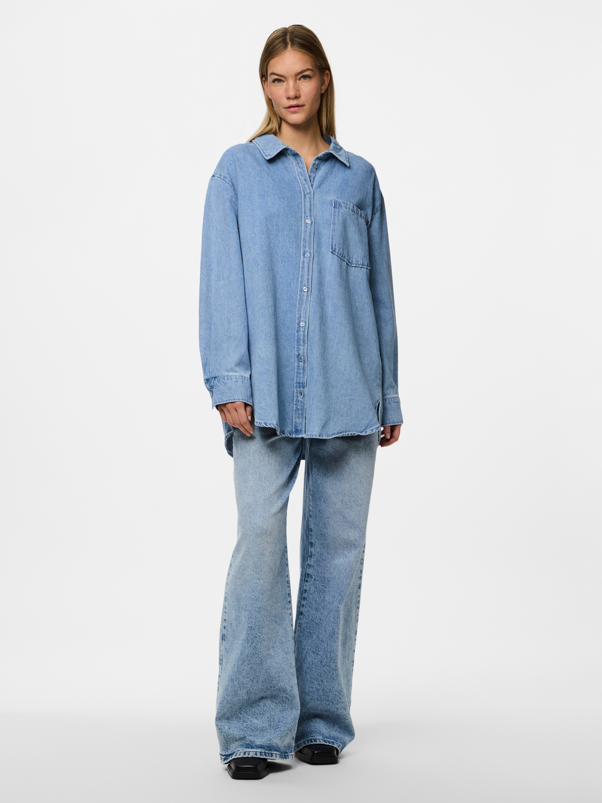 pieces Jeansbluse »PCMAISIE LS DENIM SHIRT NOOS BC«