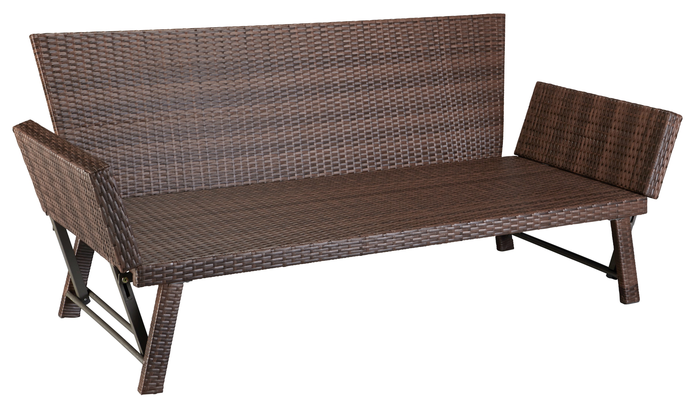 MERXX Gartenbank »Daybed Rattan«, BxTxH: 172x64x78 cm, mit Auflage und Rückenkissen