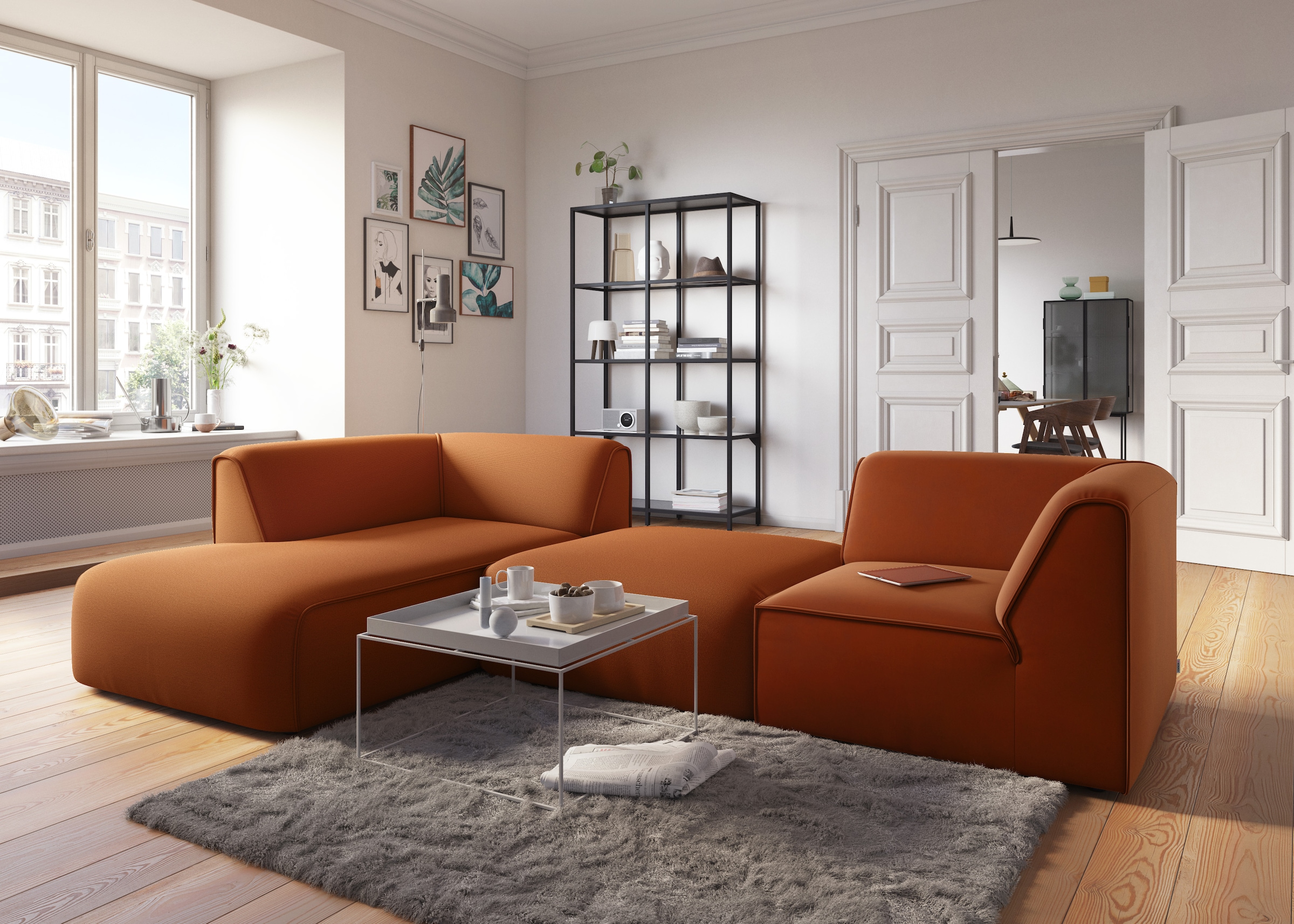 RAUM.ID Ottomane »Merid Chaiselongue, Masse B/T/H: 100/162/70 cm«, als Modul oder separat verwendbar, für individuelle Zusammenstellung