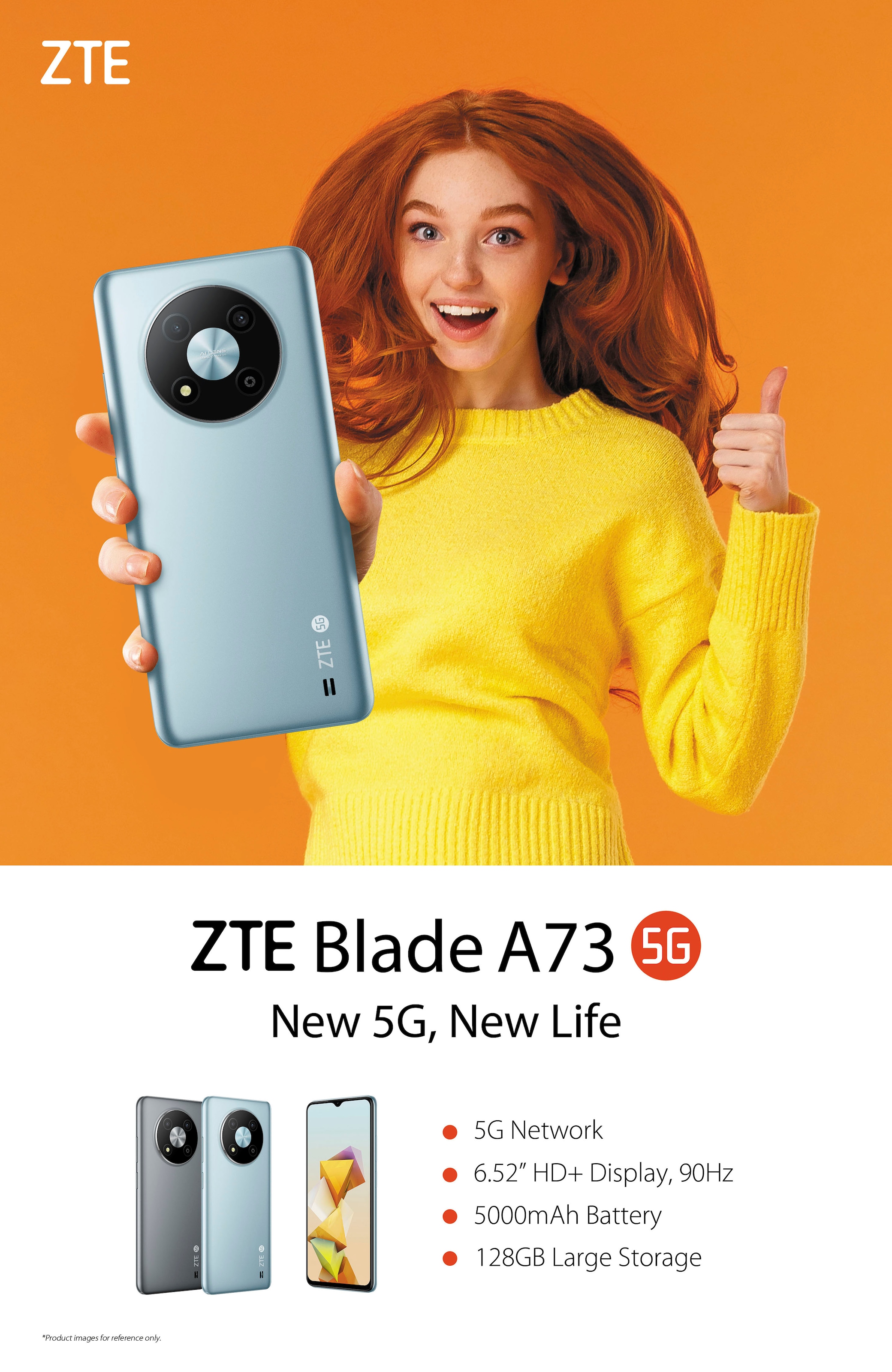 ZTE Smartphone »Blade A73 5G«, grau