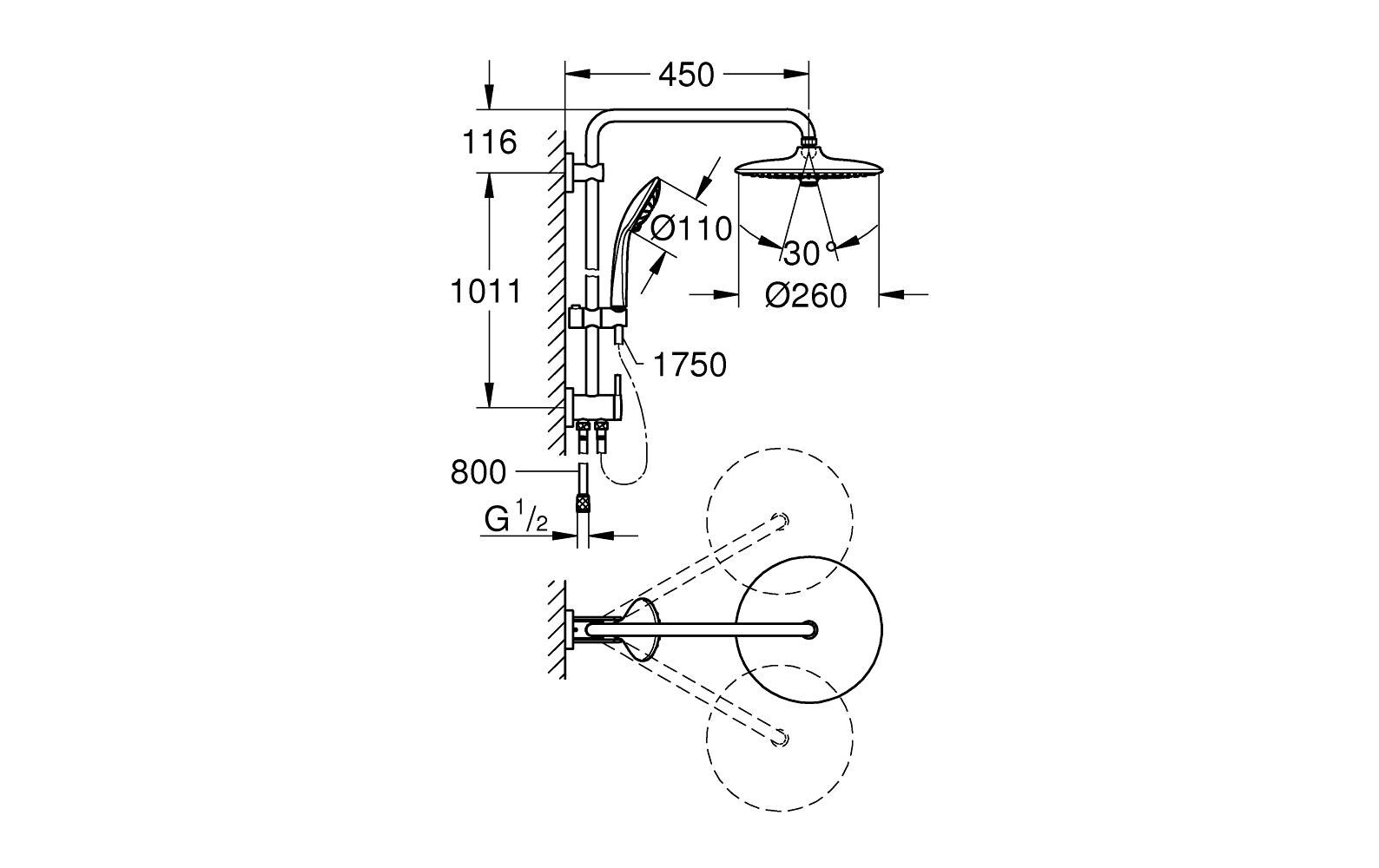 Grohe Duschsystem »Euphoria Duschsystem 260«