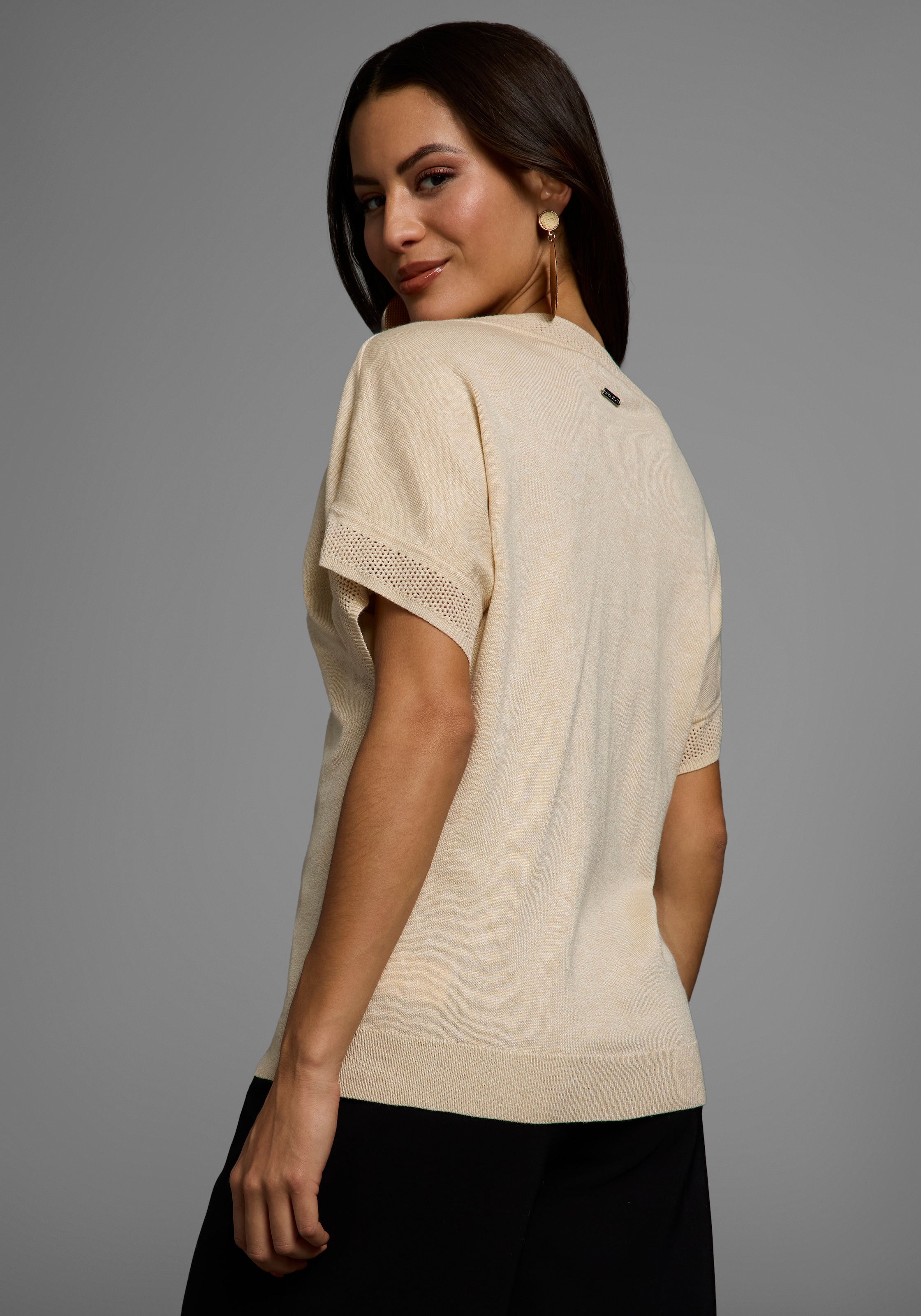 Laura Scott Kurzarmpullover, mit sommerlichem Ajourmuster - NEUE KOLLEKTION